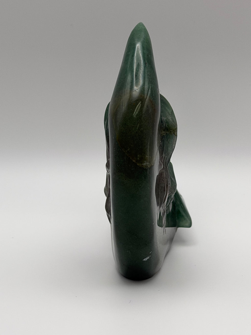 Green Aventurine Mermaid on Moon Carving