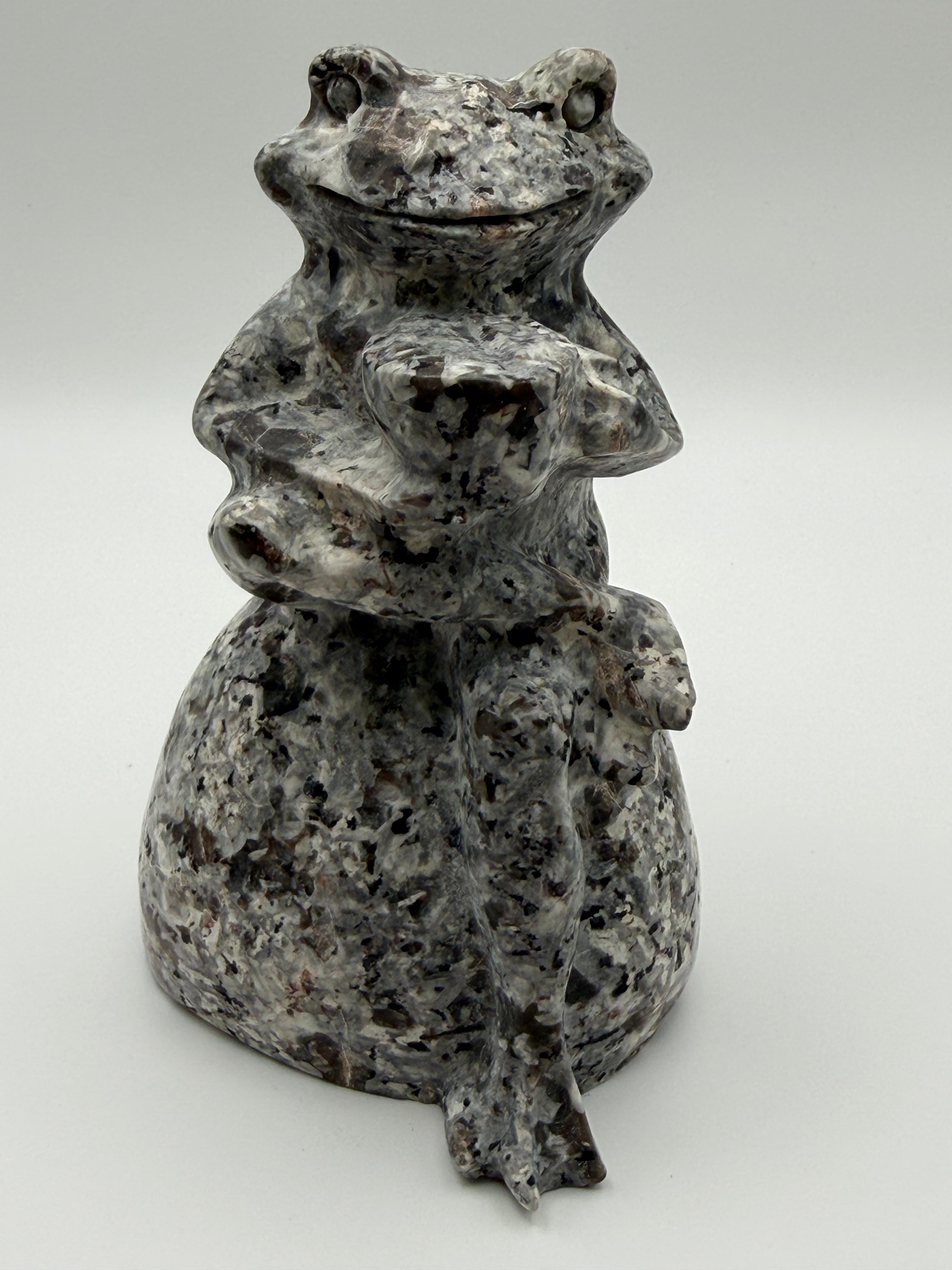 XL Yooperlite Frog on Stone Carving