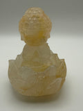 Golden Healer Baby Buddha in Lotus Carving