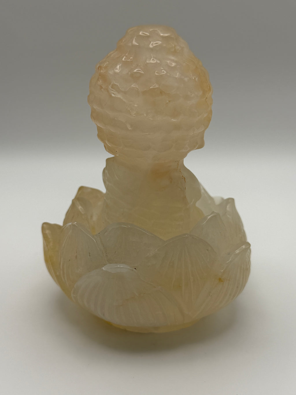 Golden Healer Baby Buddha in Lotus Carving