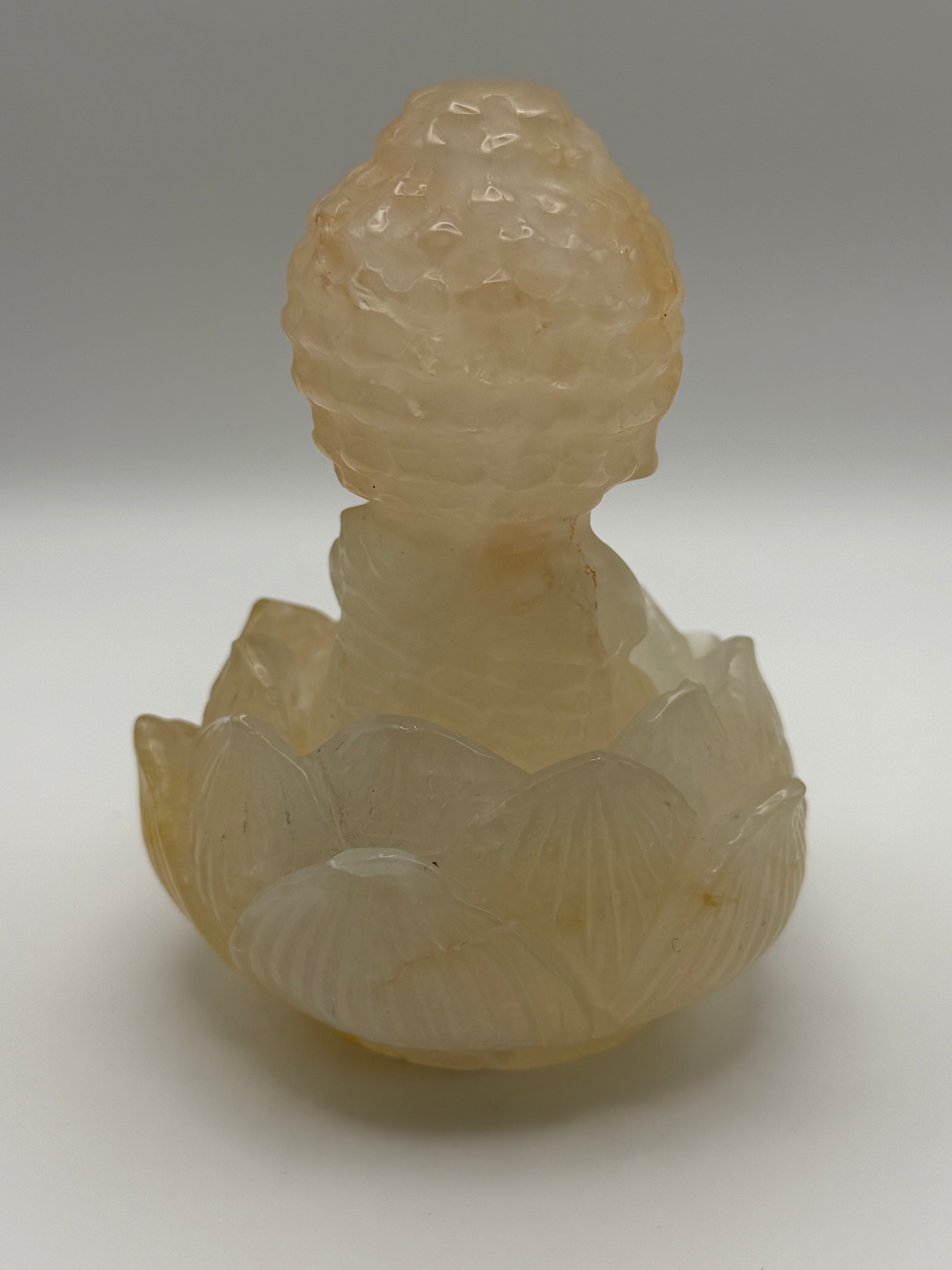 Golden Healer Baby Buddha in Lotus Carving