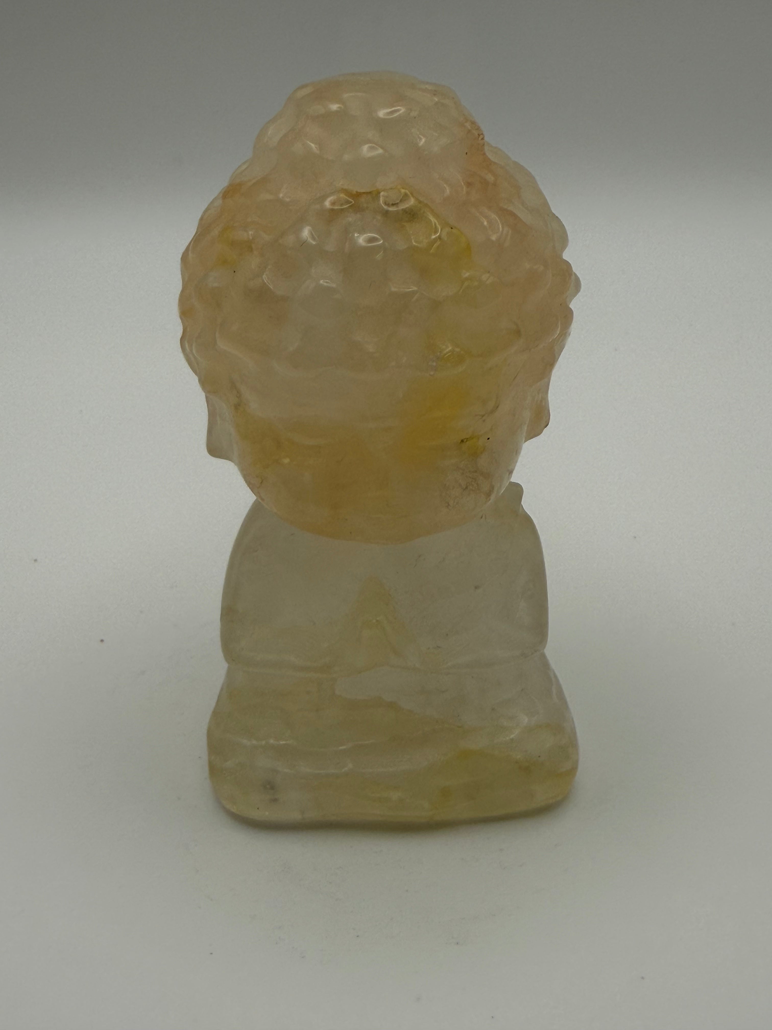 Golden Healer Baby Buddha in Lotus Carving