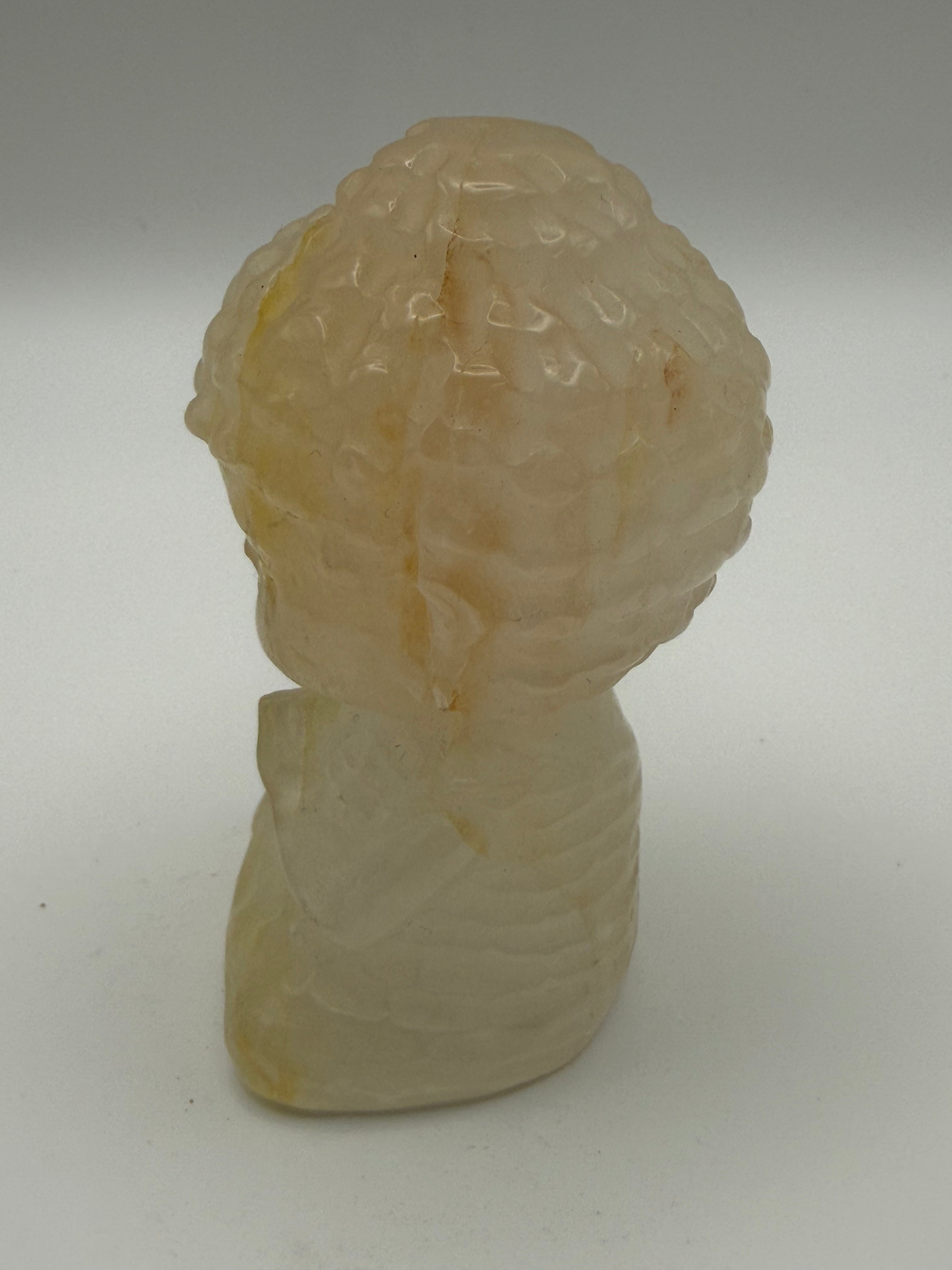 Golden Healer Baby Buddha in Lotus Carving