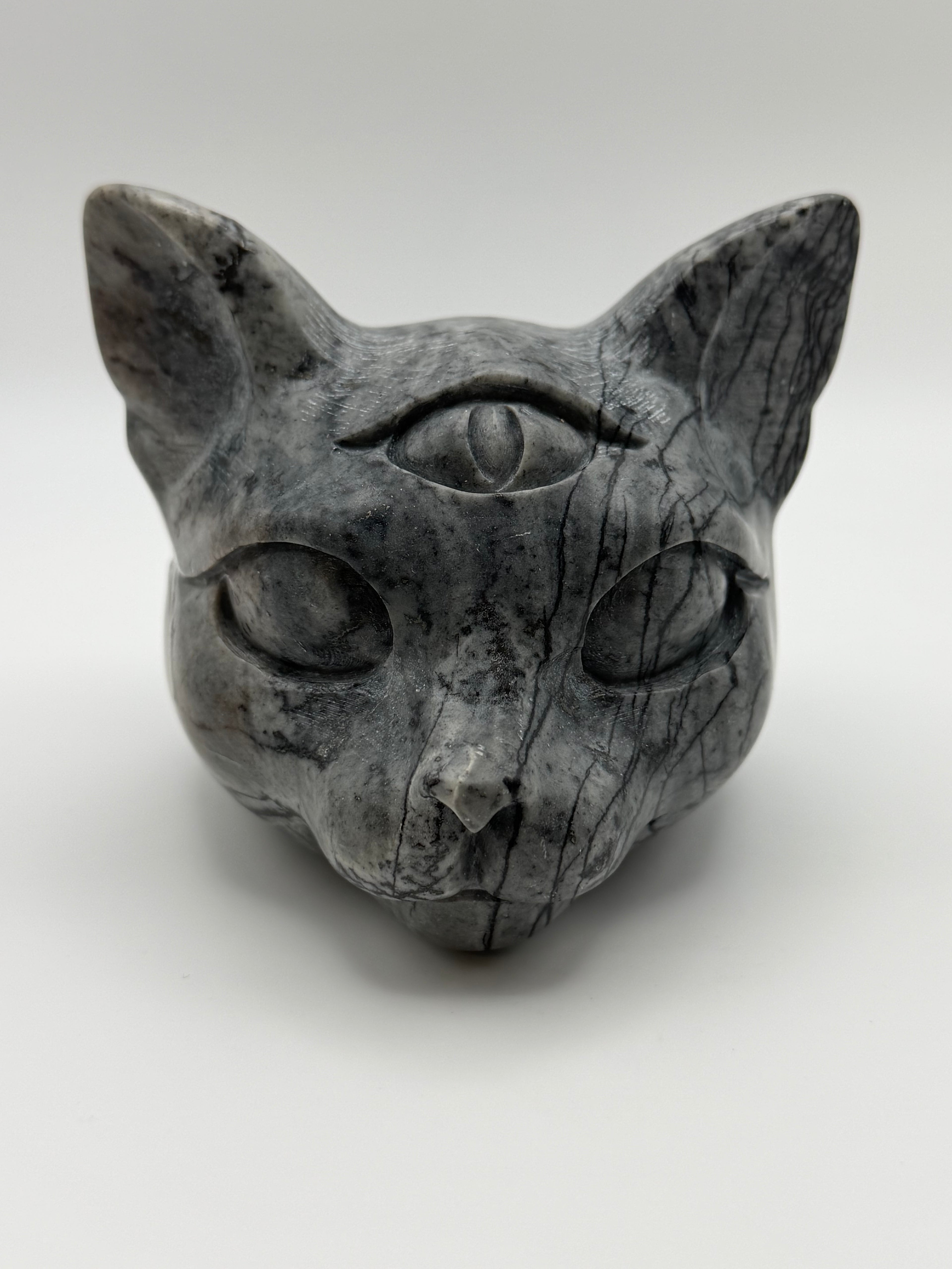 XL Picasso Stone Sphynx Head Carving