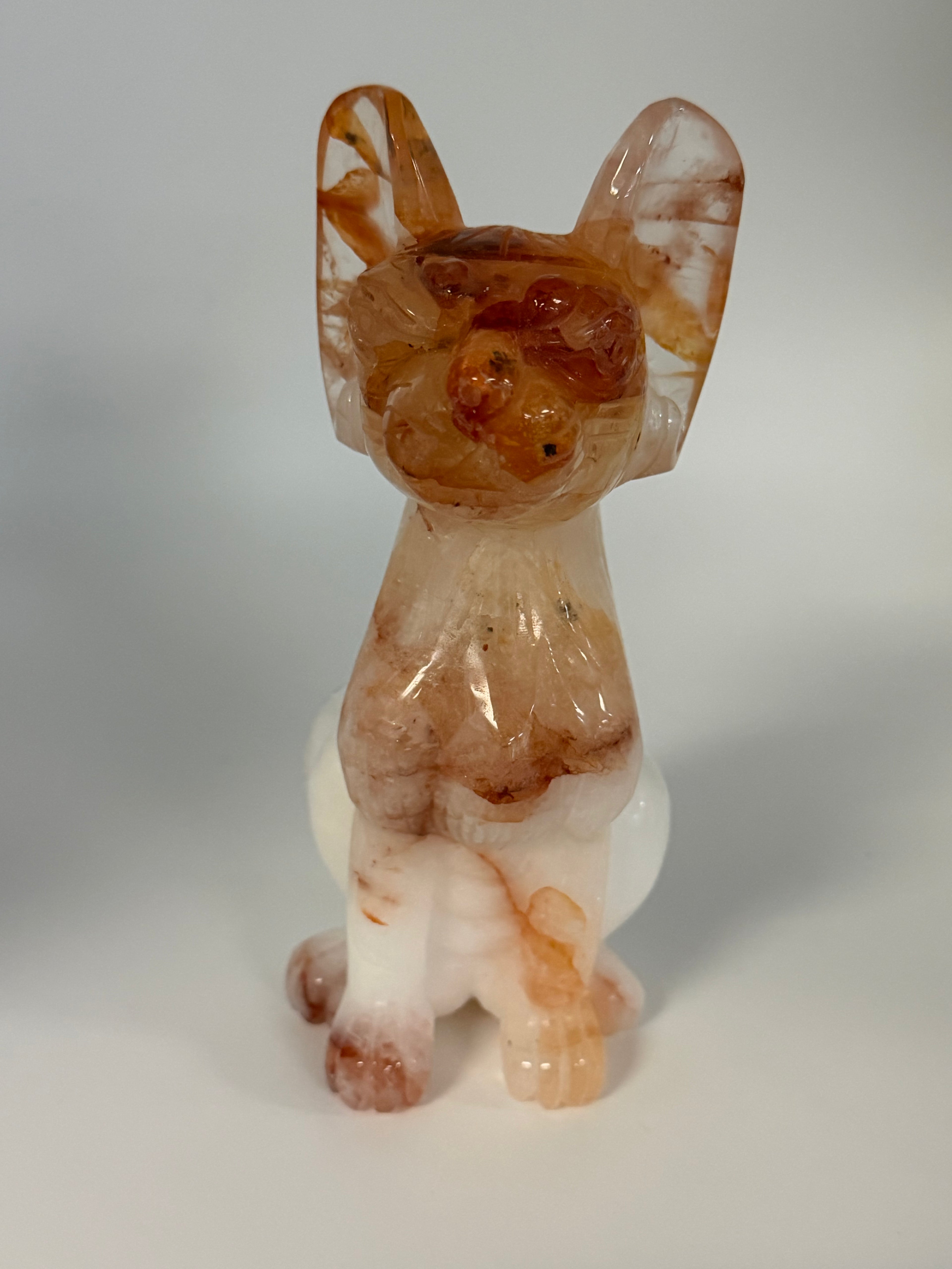 Fire Quartz Sphynx Carving