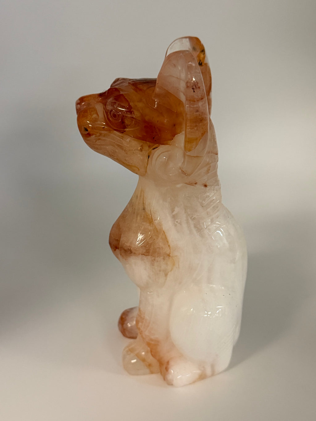 Fire Quartz Sphynx Carving