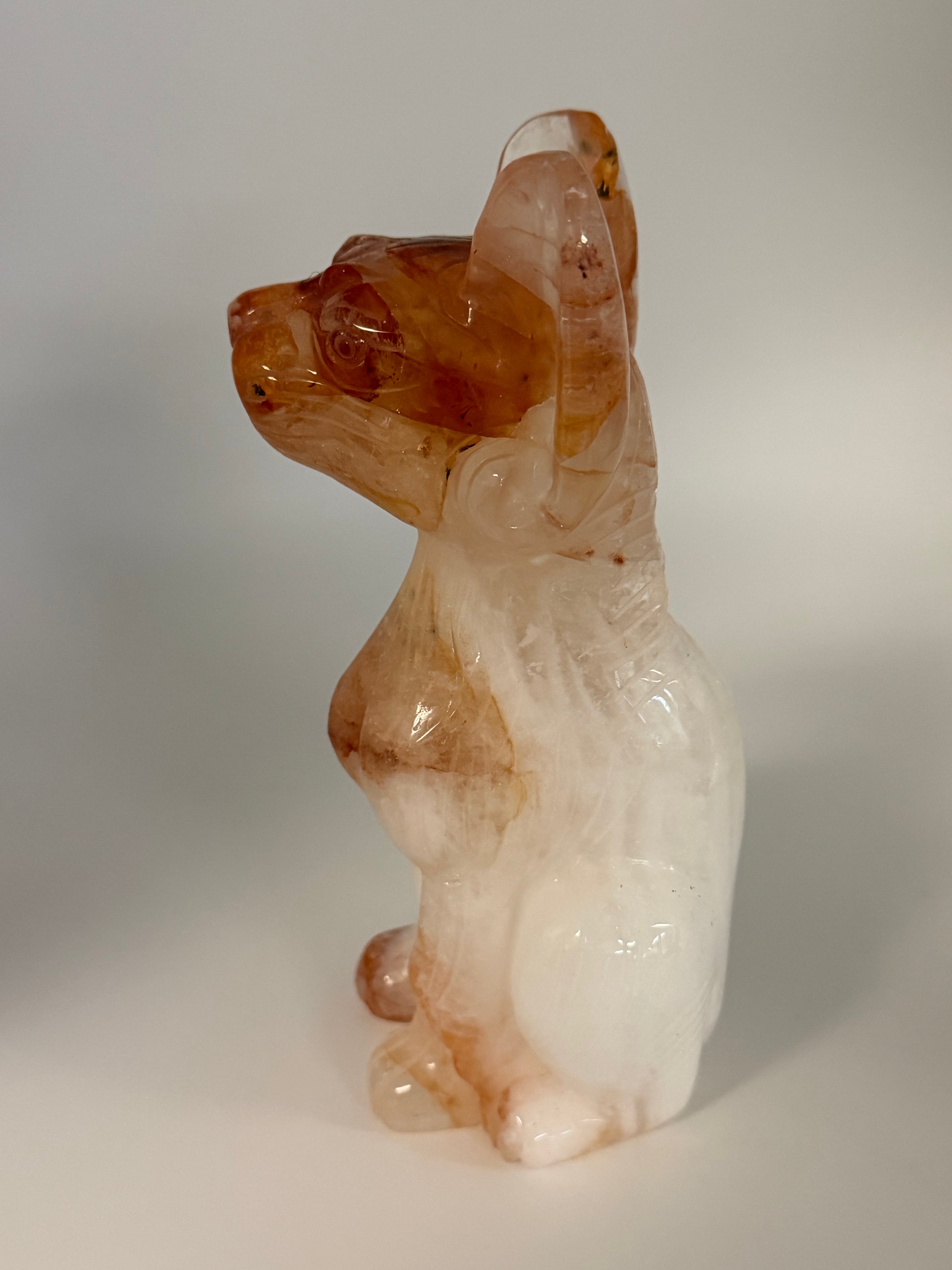 Fire Quartz Sphynx Carving