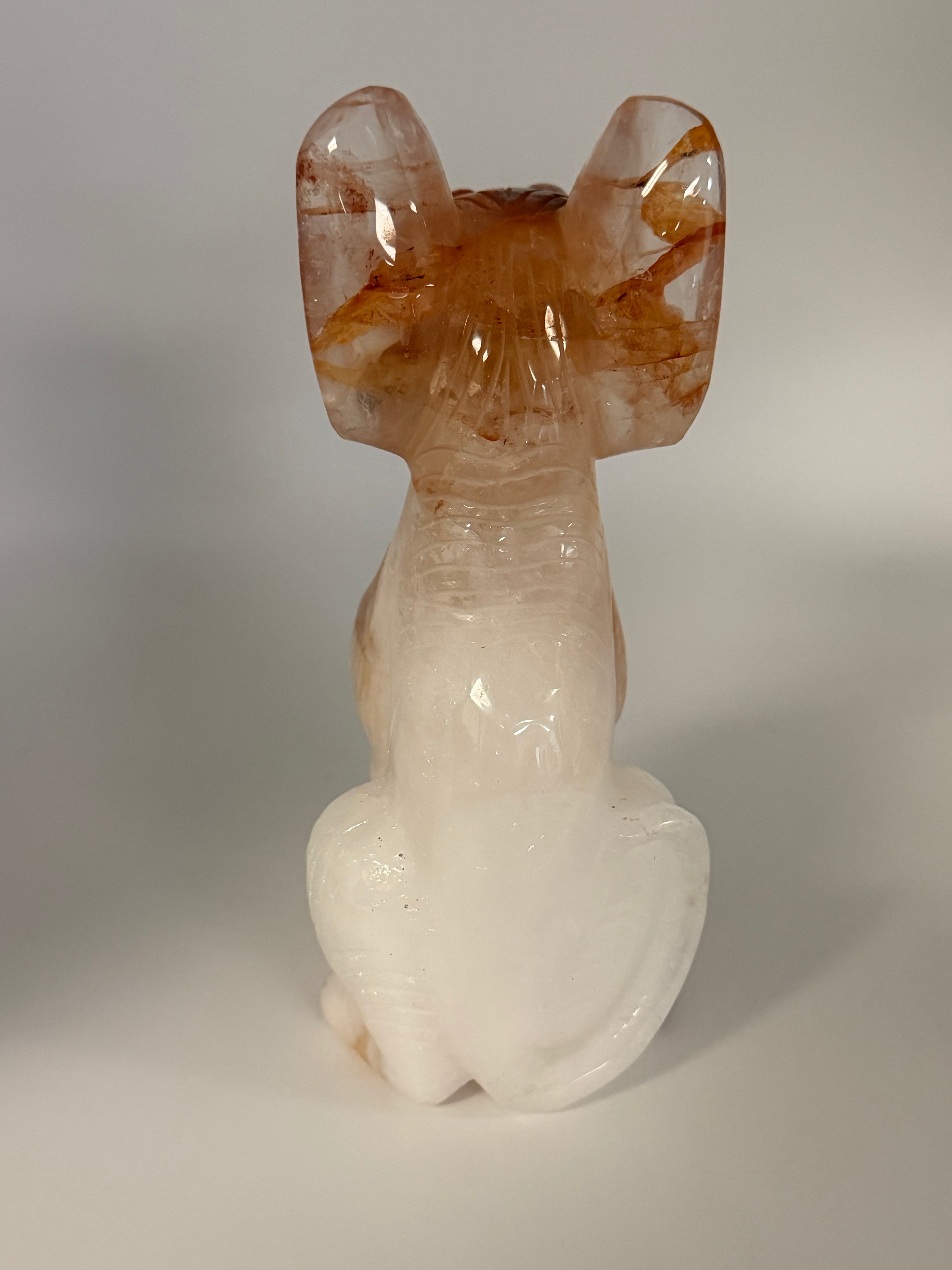 Fire Quartz Sphynx Carving