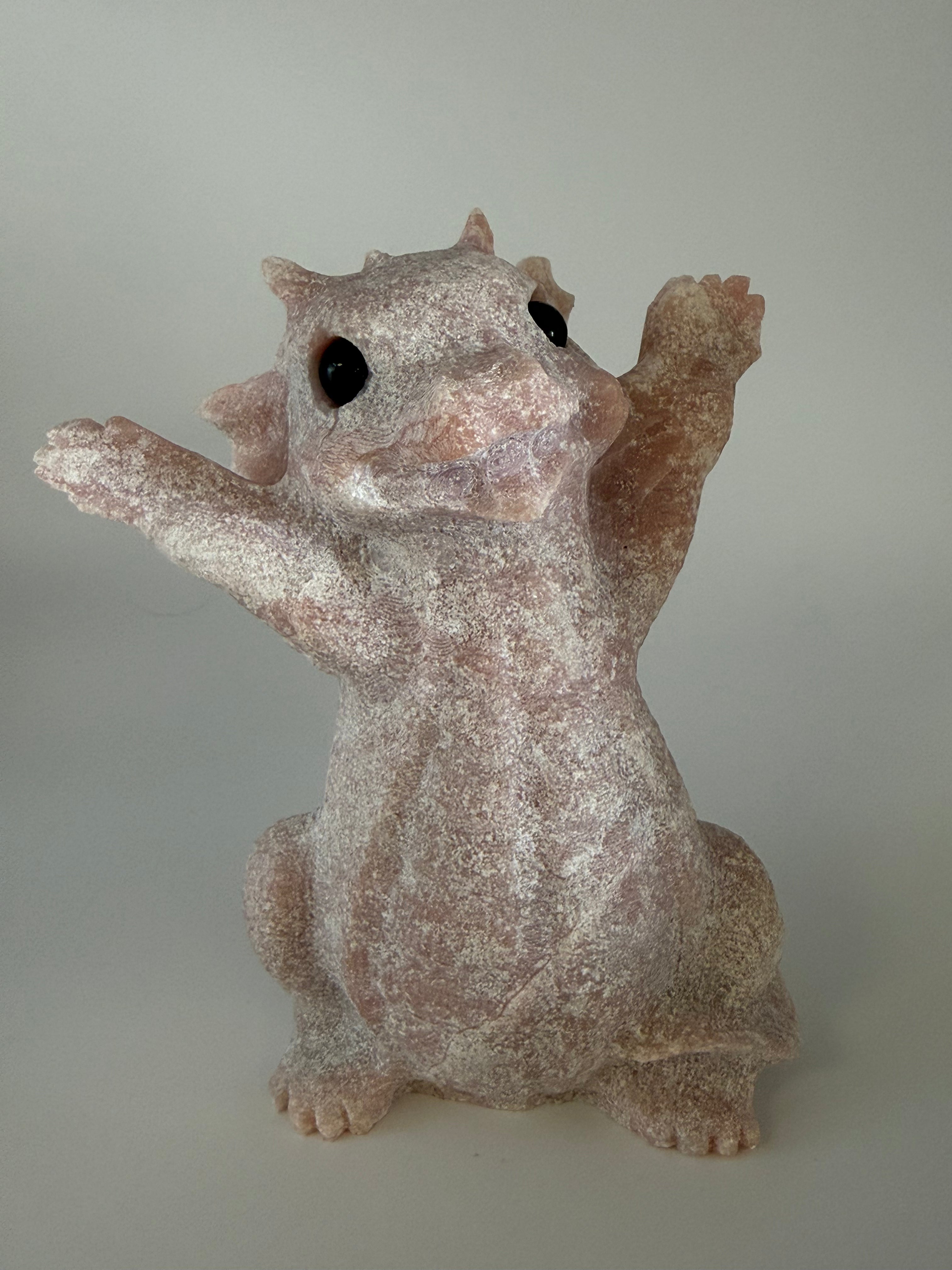 Pink Opal Baby Dragon Carving