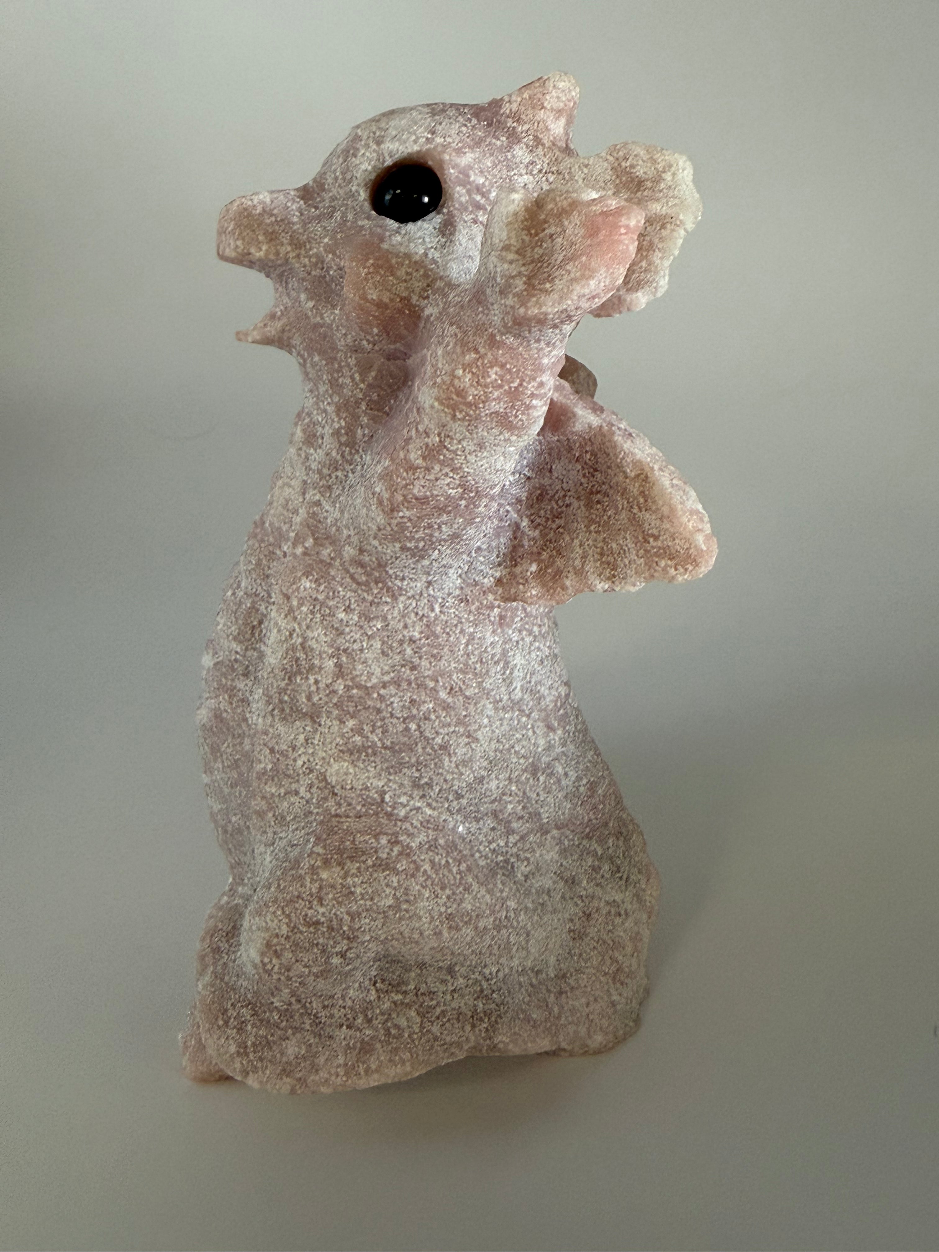Pink Opal Baby Dragon Carving