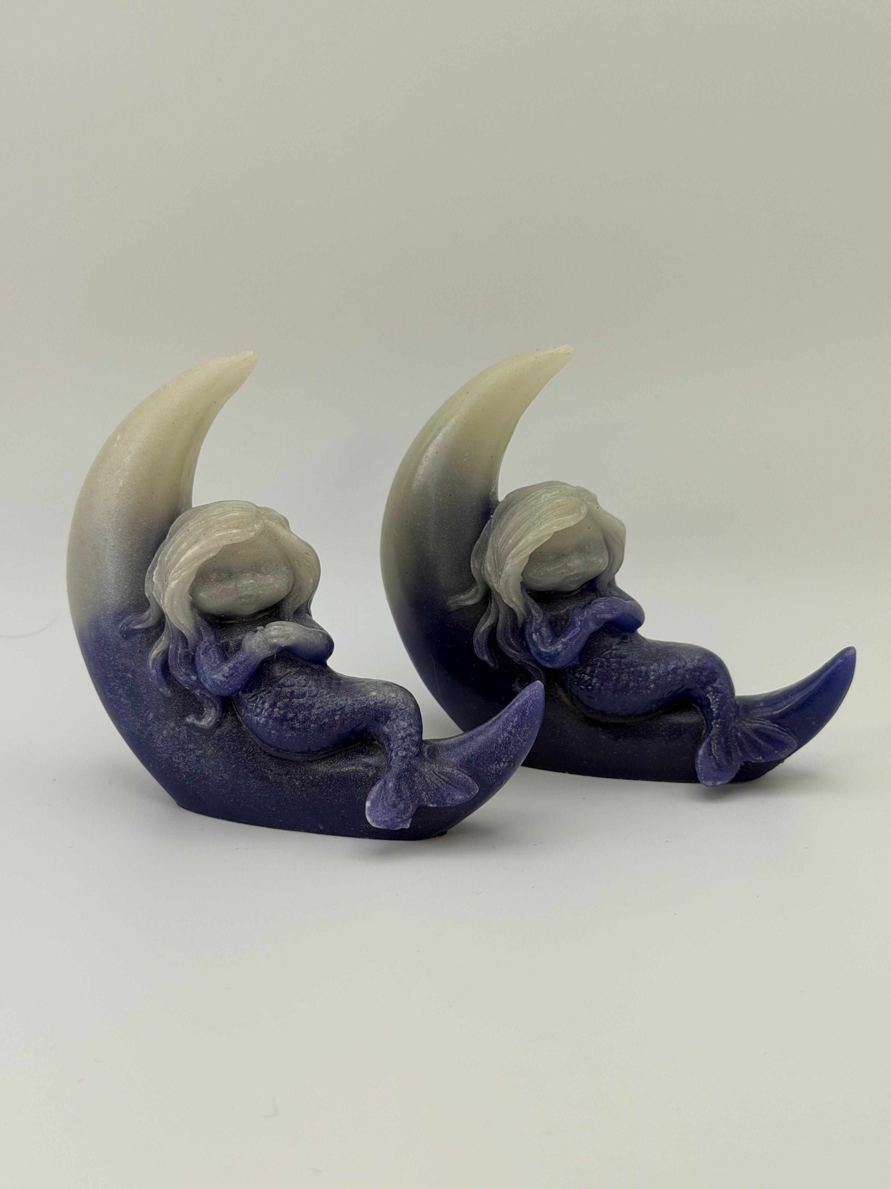Mermaid on Moon Carving
