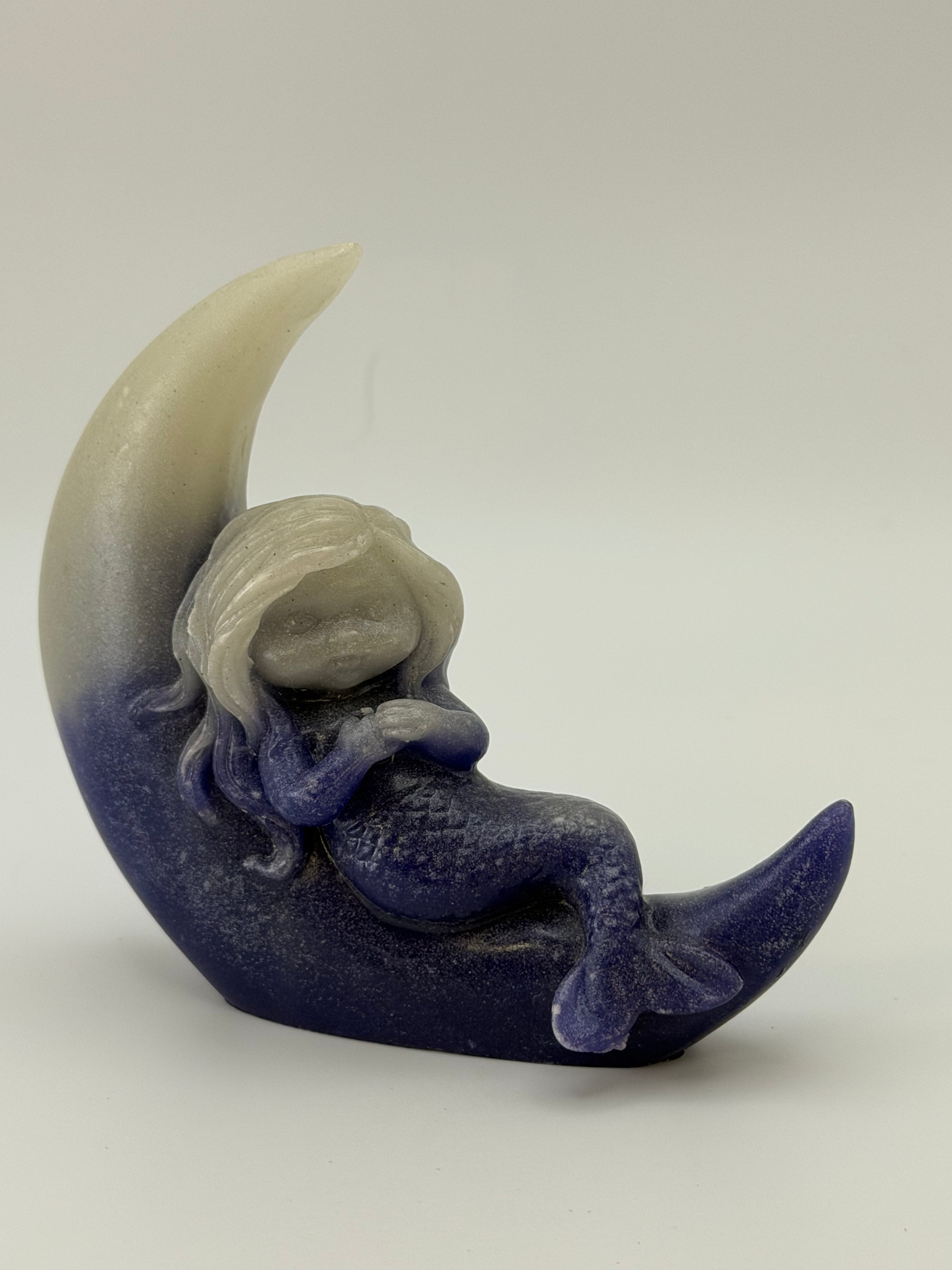 Mermaid on Moon Carving