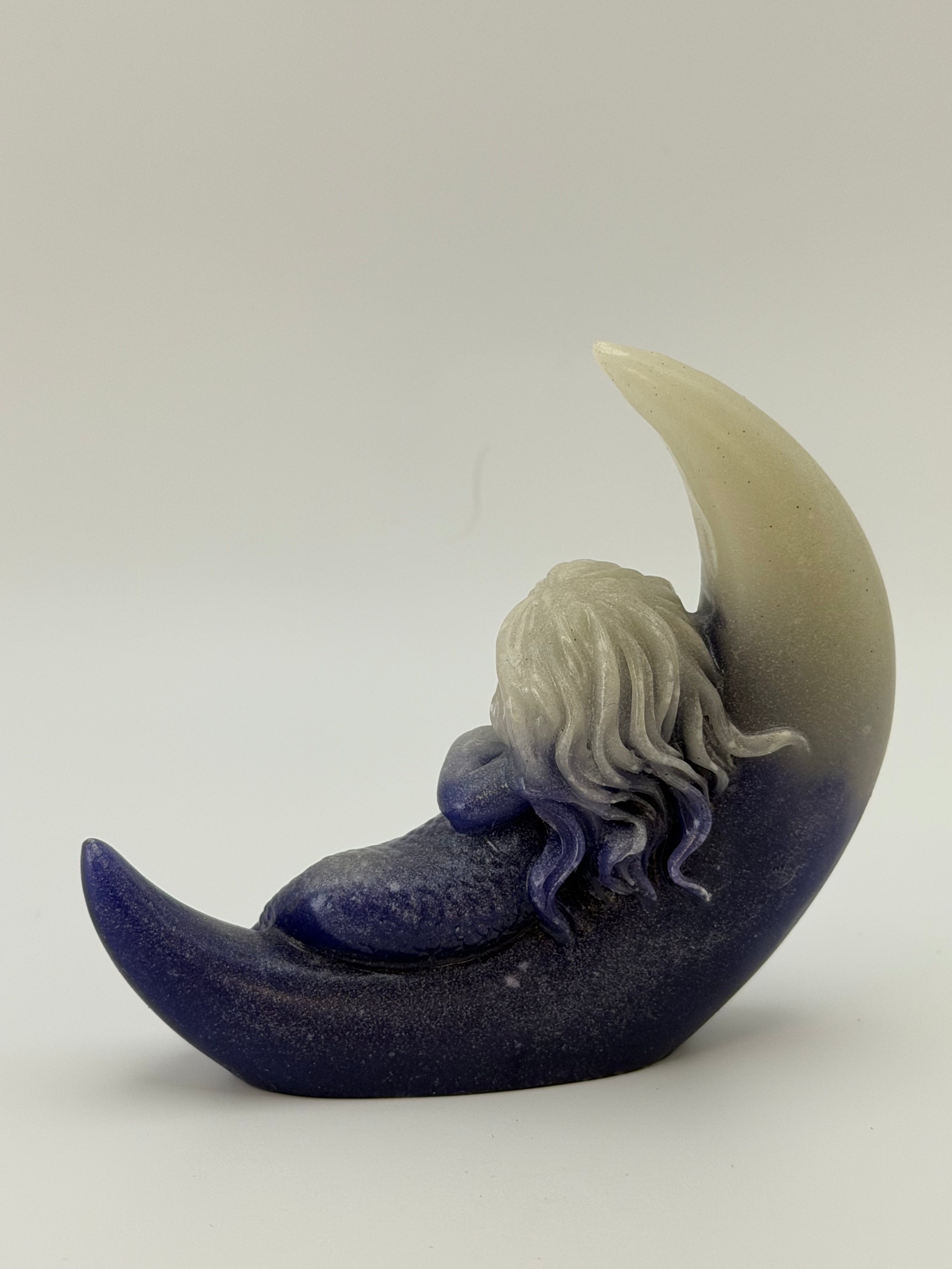 Mermaid on Moon Carving