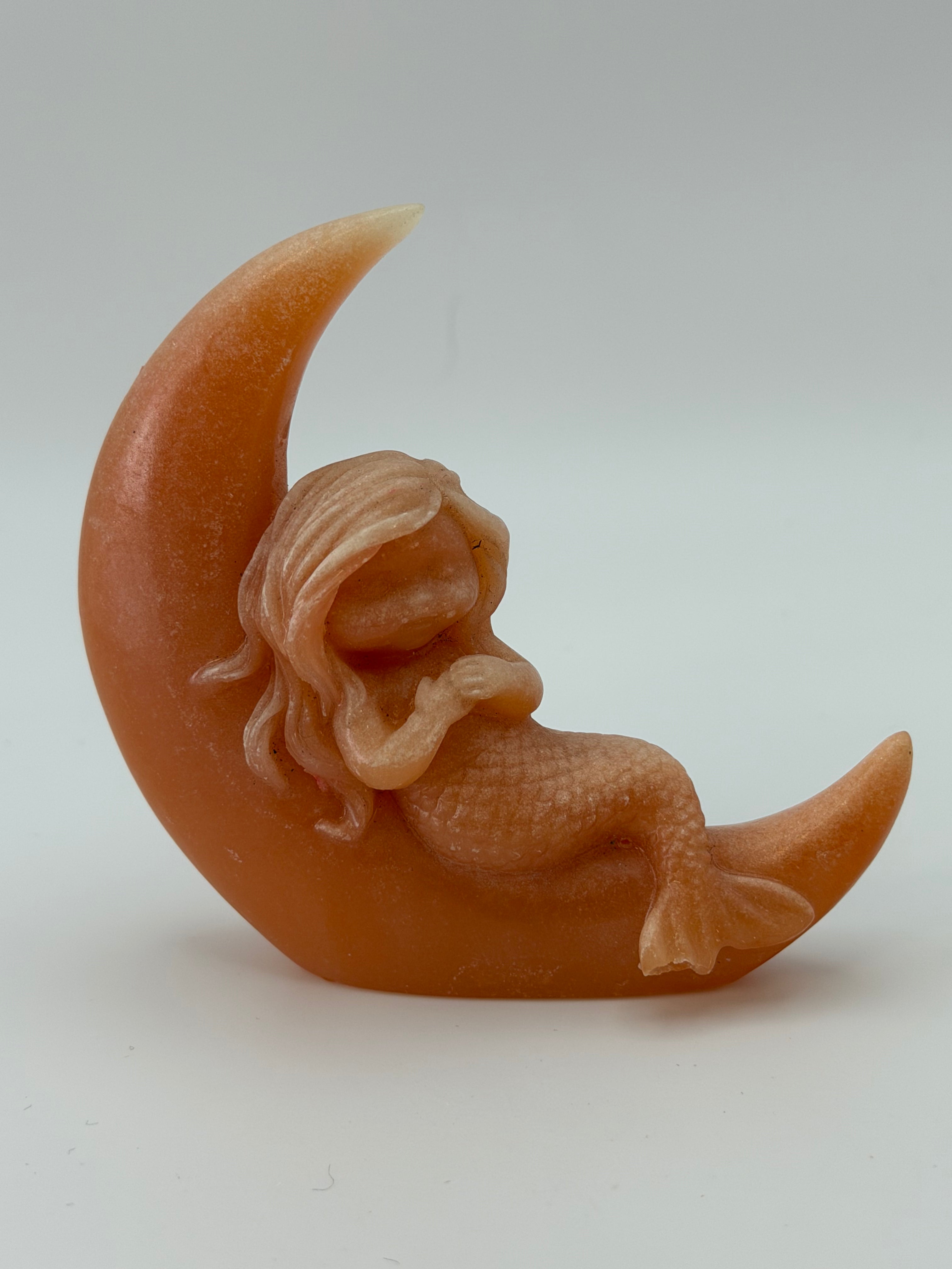 Mermaid on Moon Carving