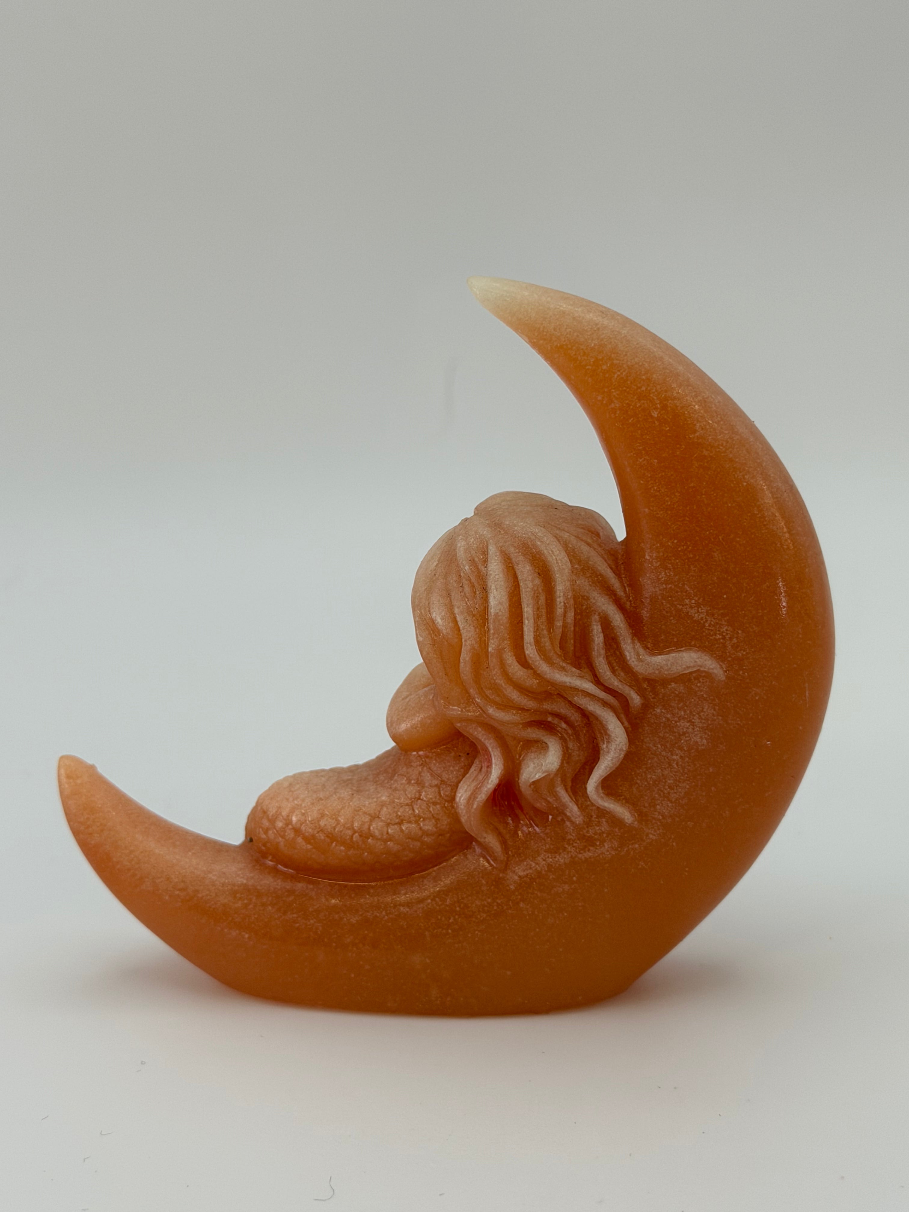 Mermaid on Moon Carving