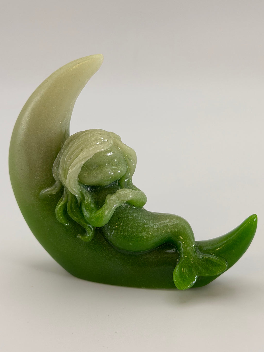 Mermaid on Moon Carving