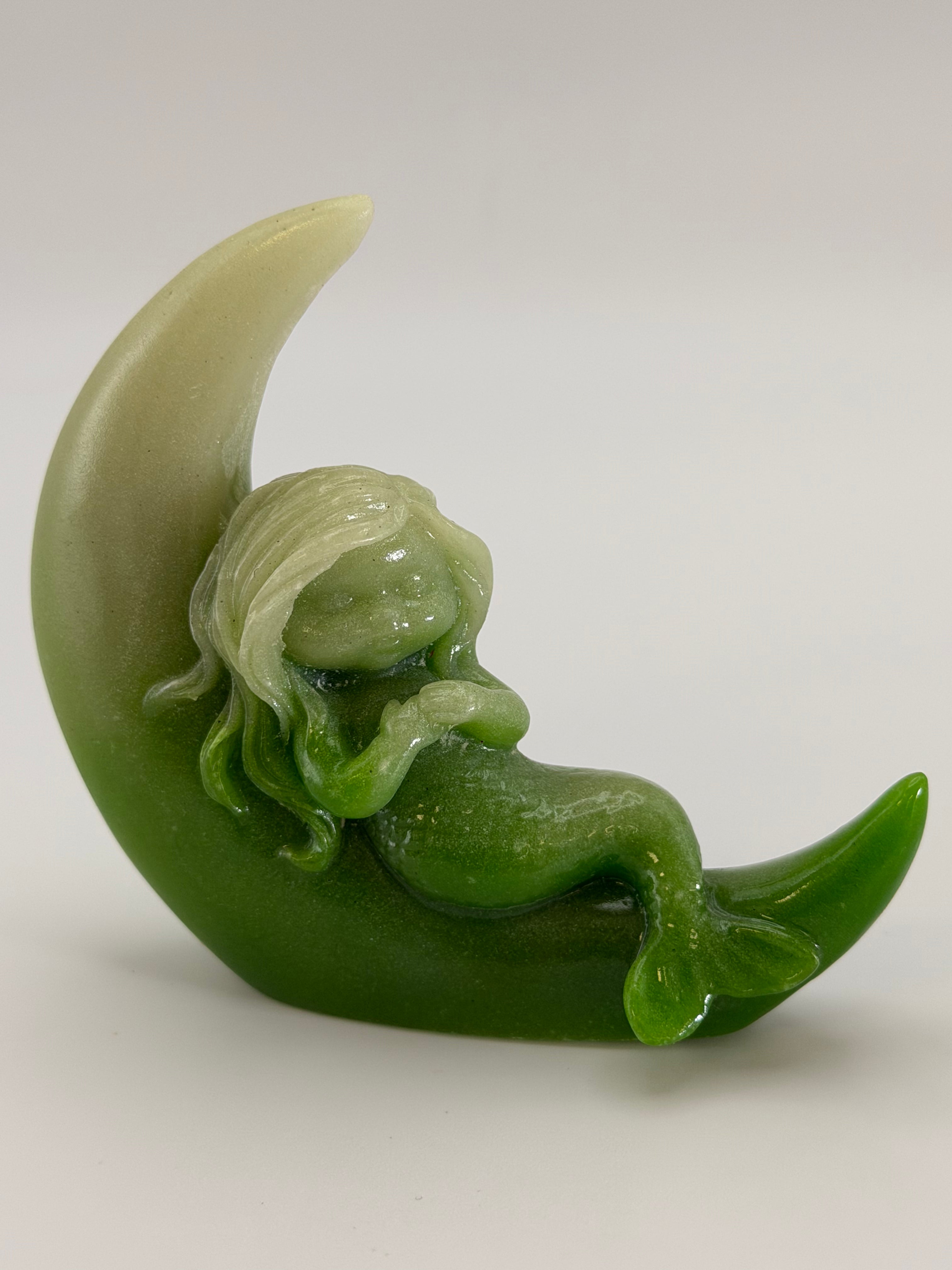 Mermaid on Moon Carving