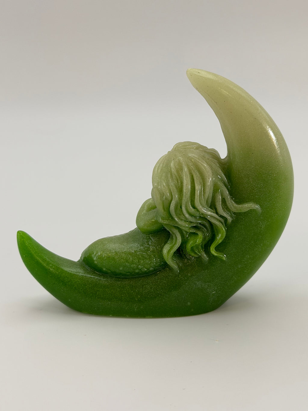 Mermaid on Moon Carving