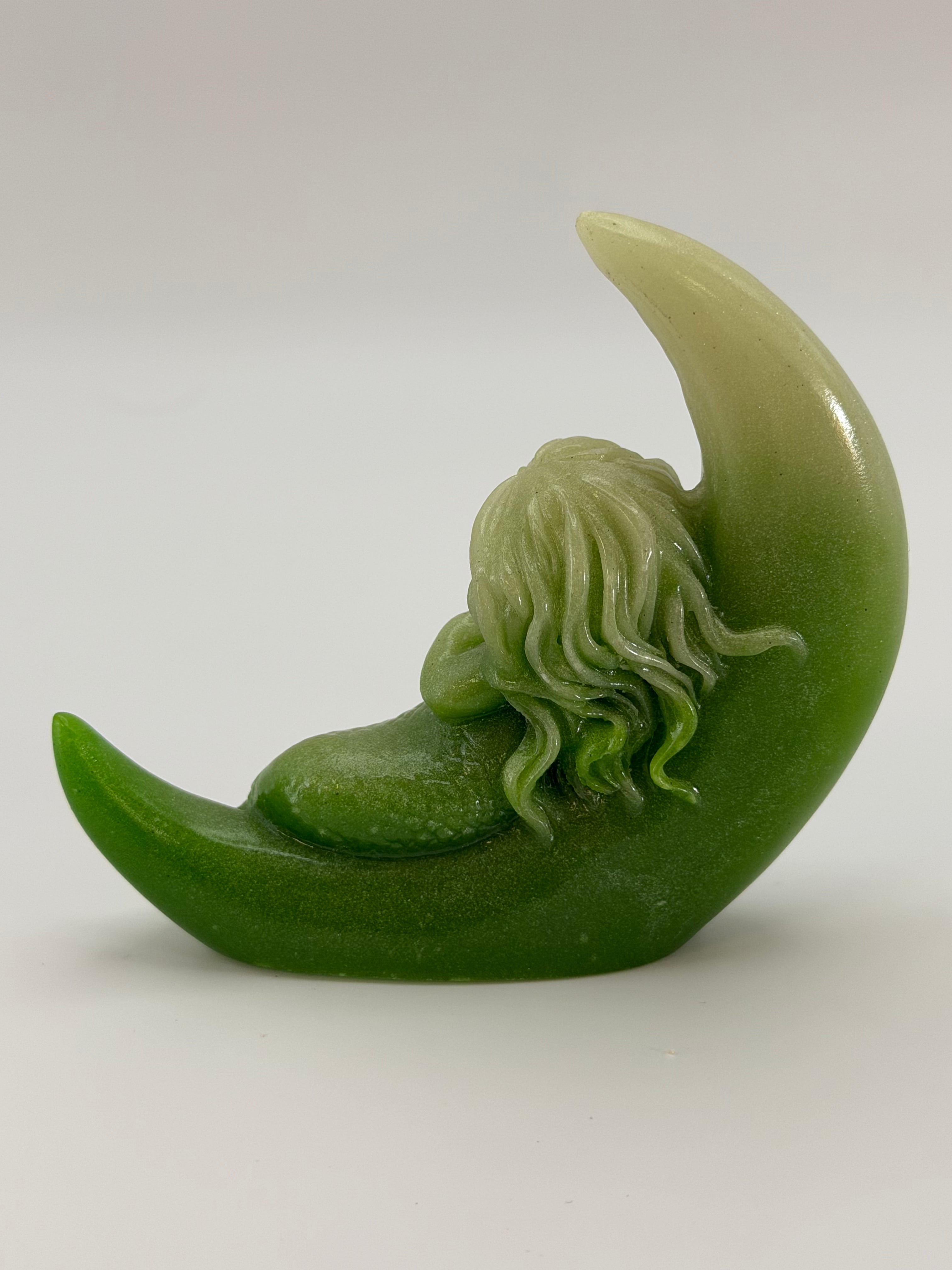 Mermaid on Moon Carving
