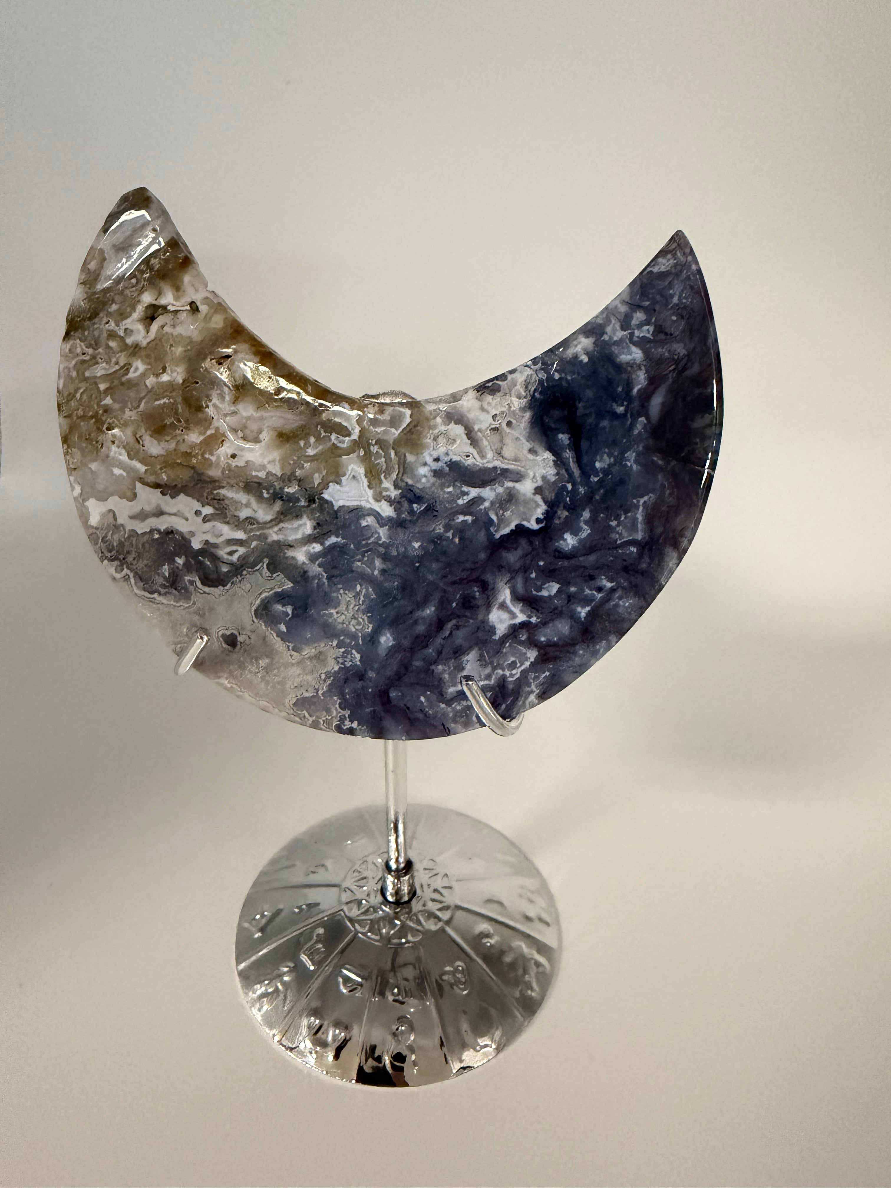 Moss Agate Moon (Druzy)