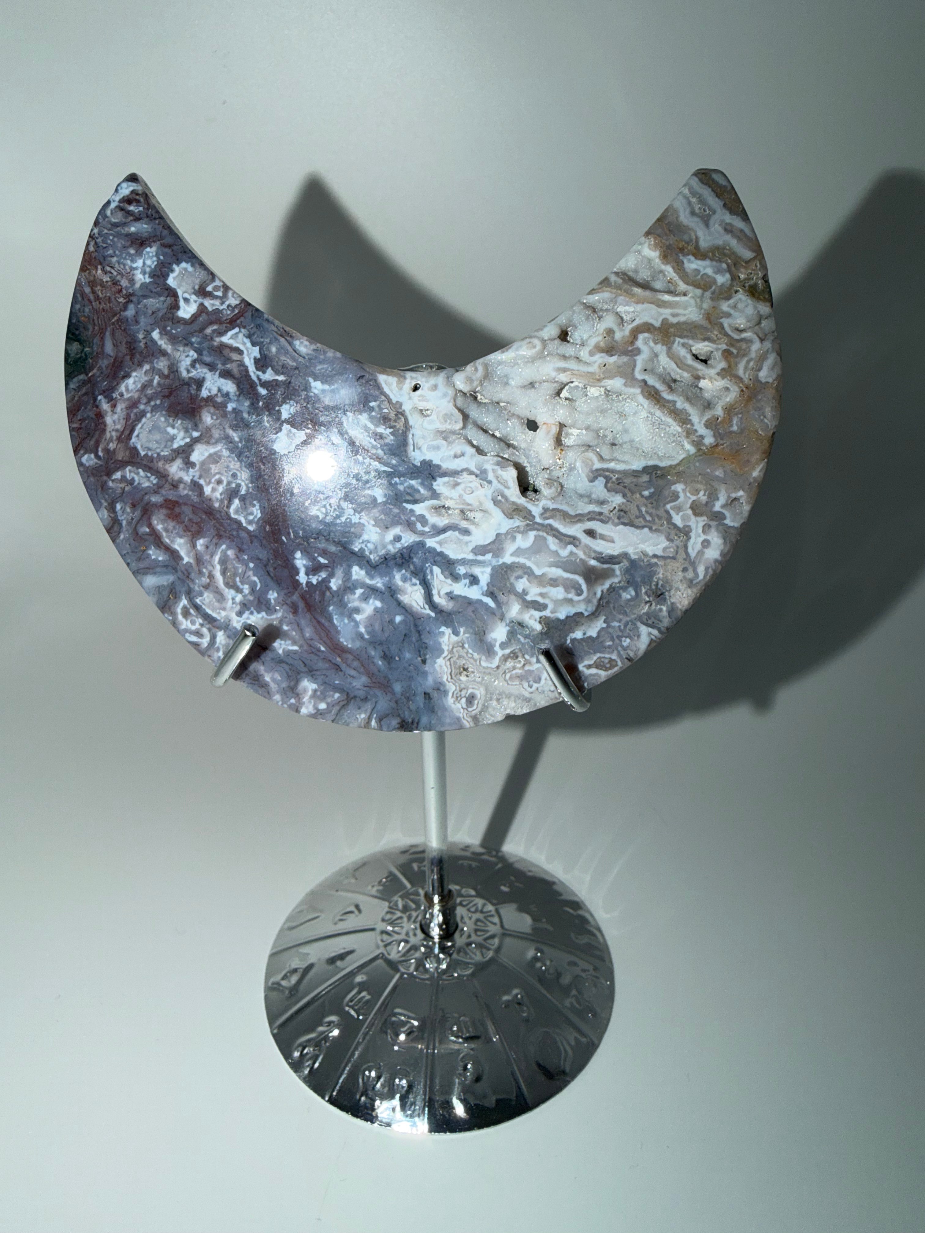 Moss Agate Moon (Druzy)