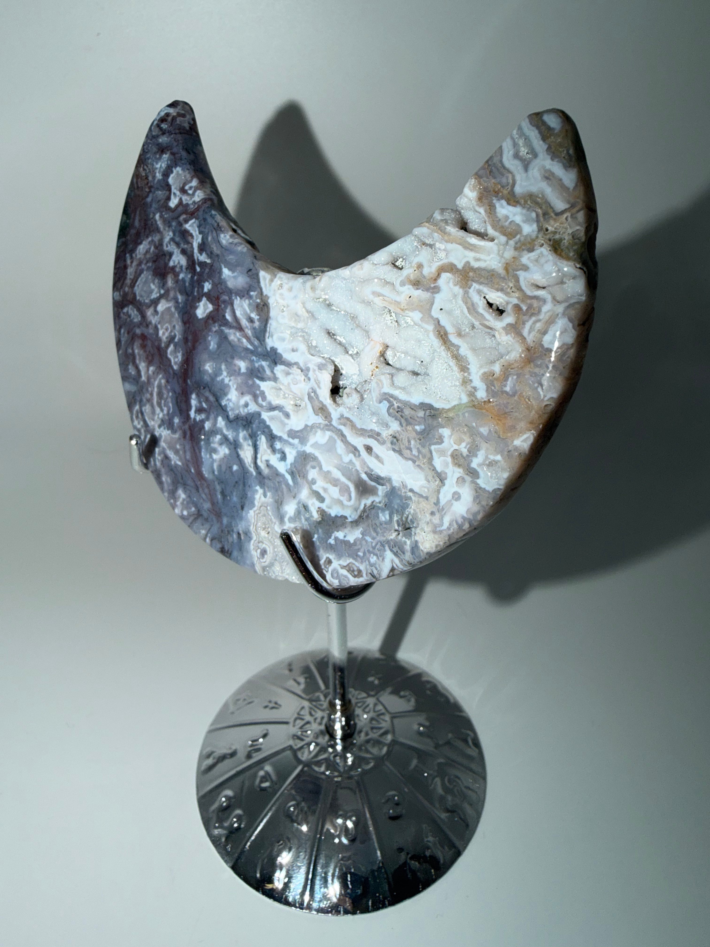 Moss Agate Moon (Druzy)