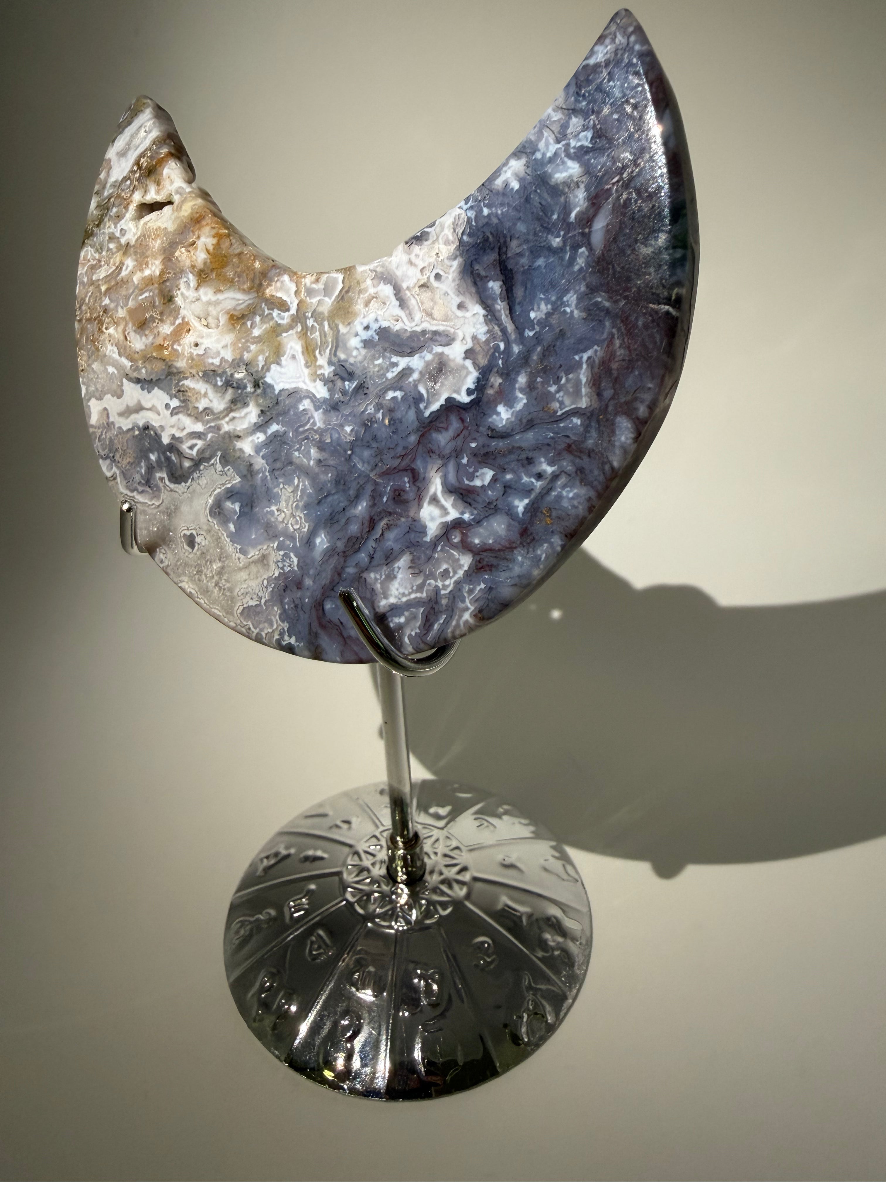 Moss Agate Moon (Druzy)