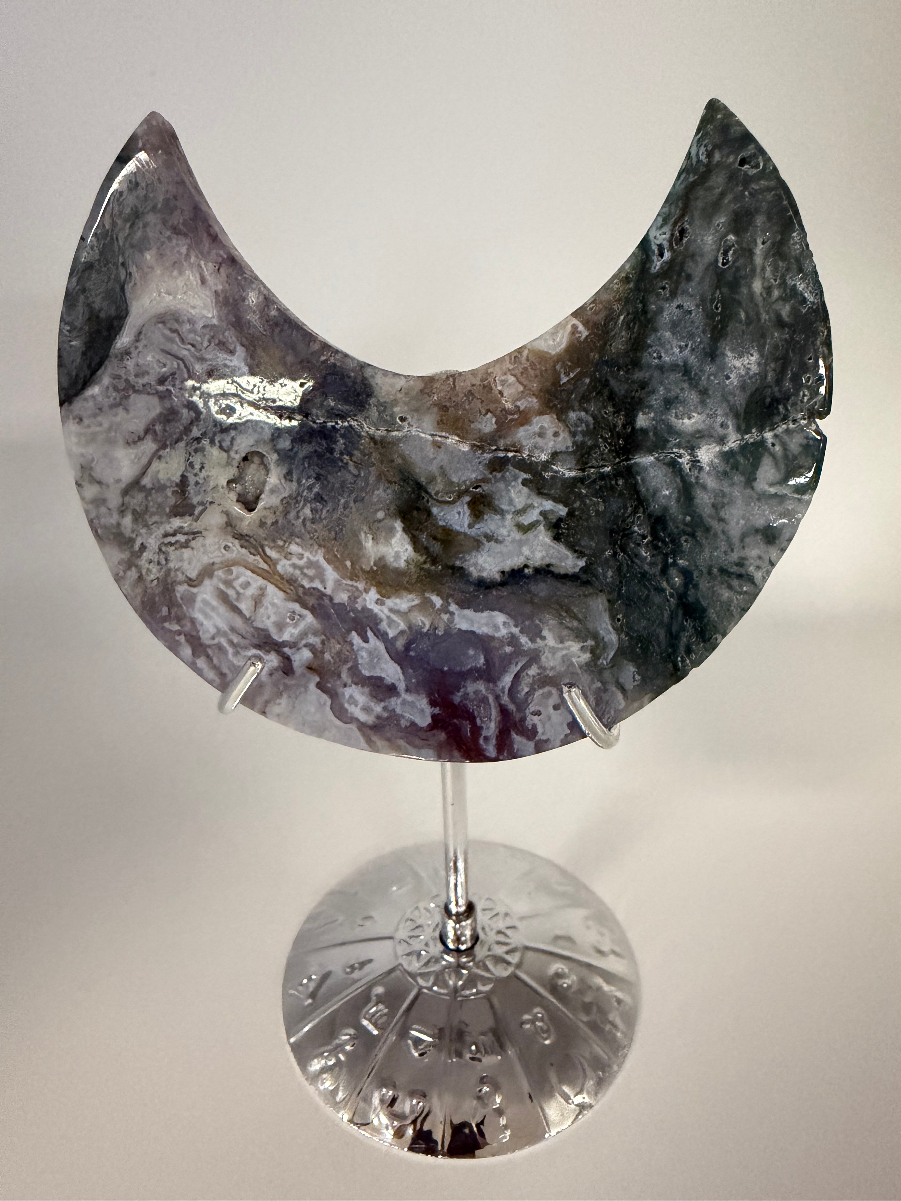 Moss Agate Moon (Druzy)
