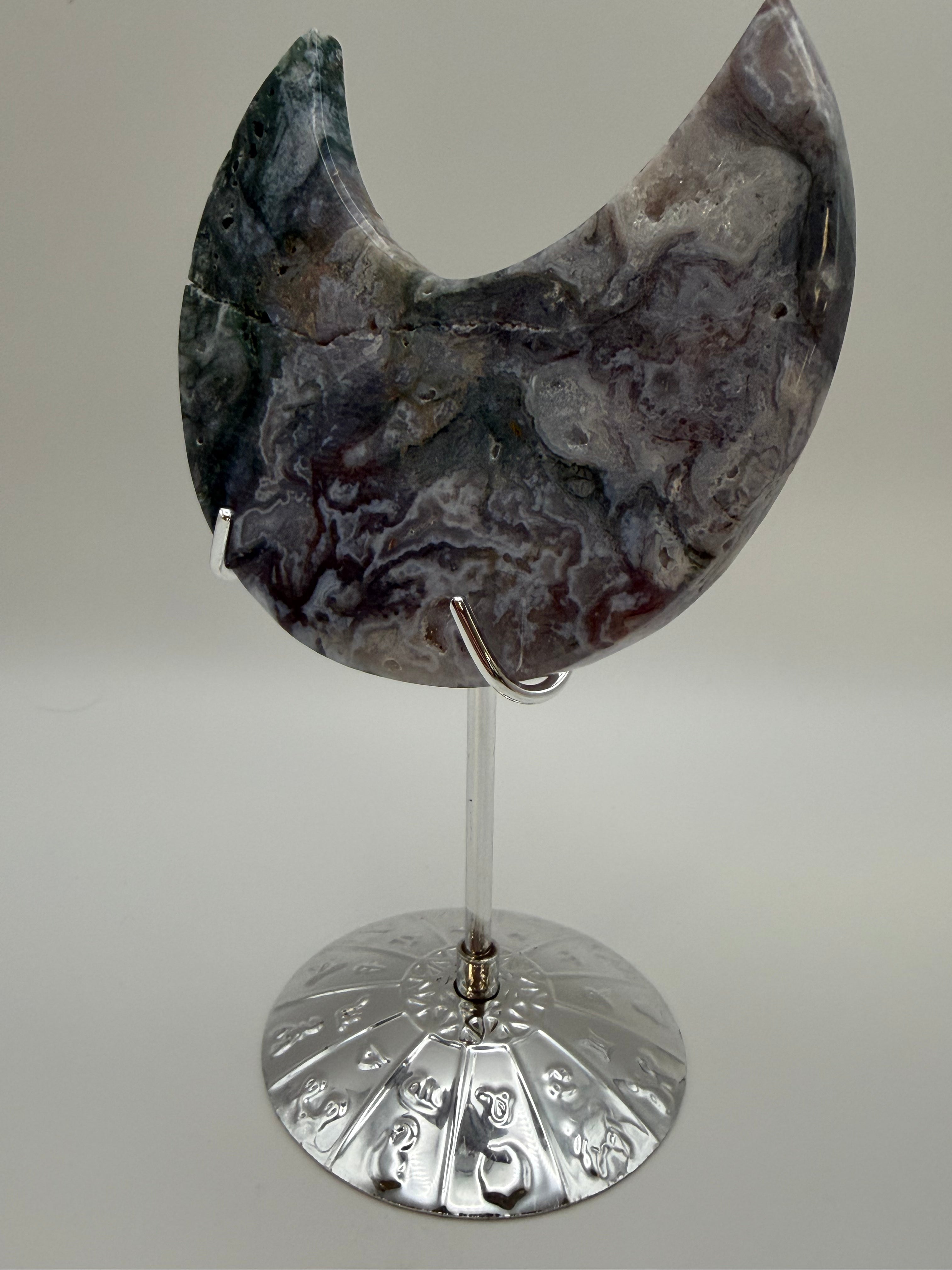 Moss Agate Moon (Druzy)