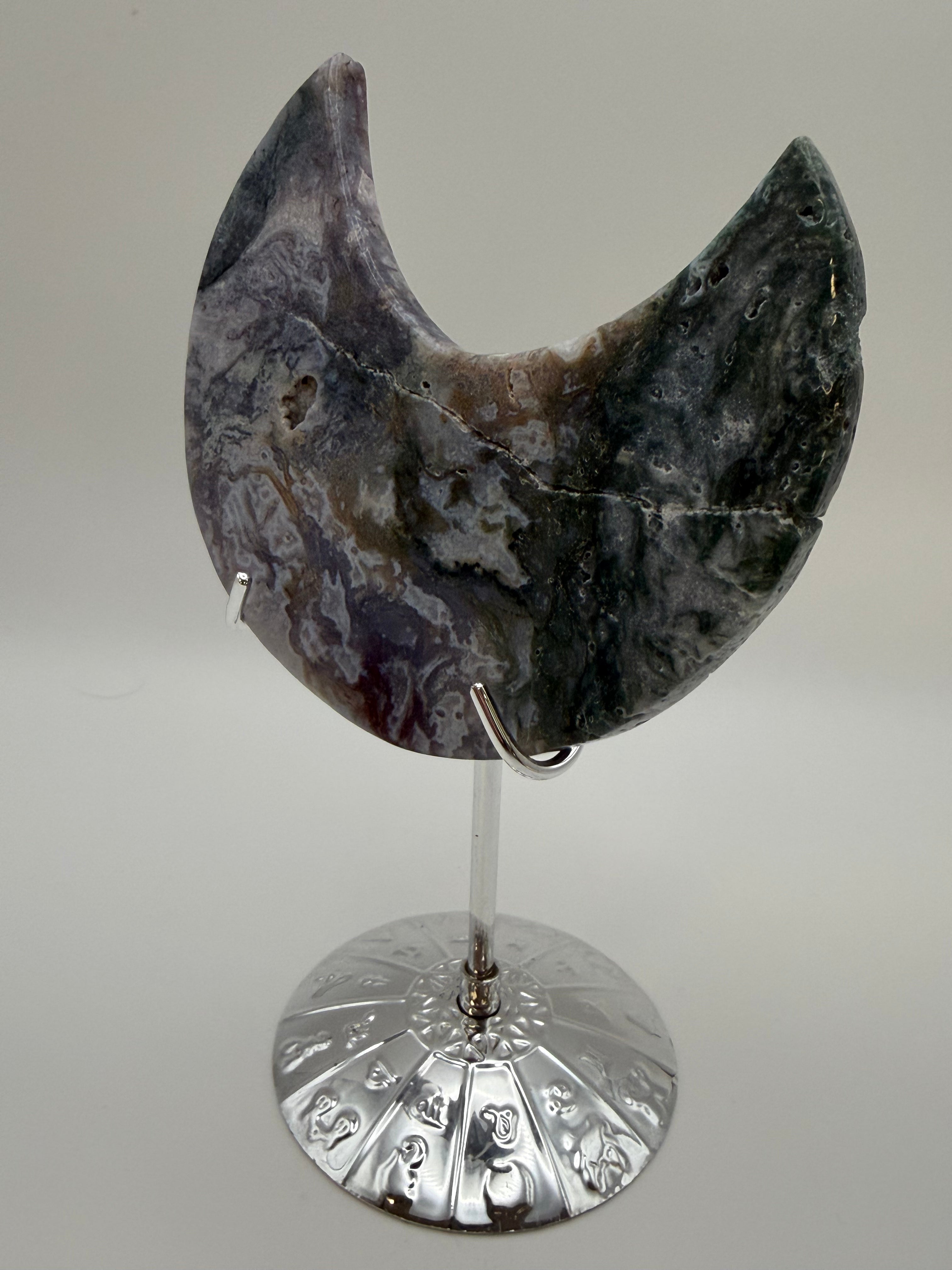 Moss Agate Moon (Druzy)