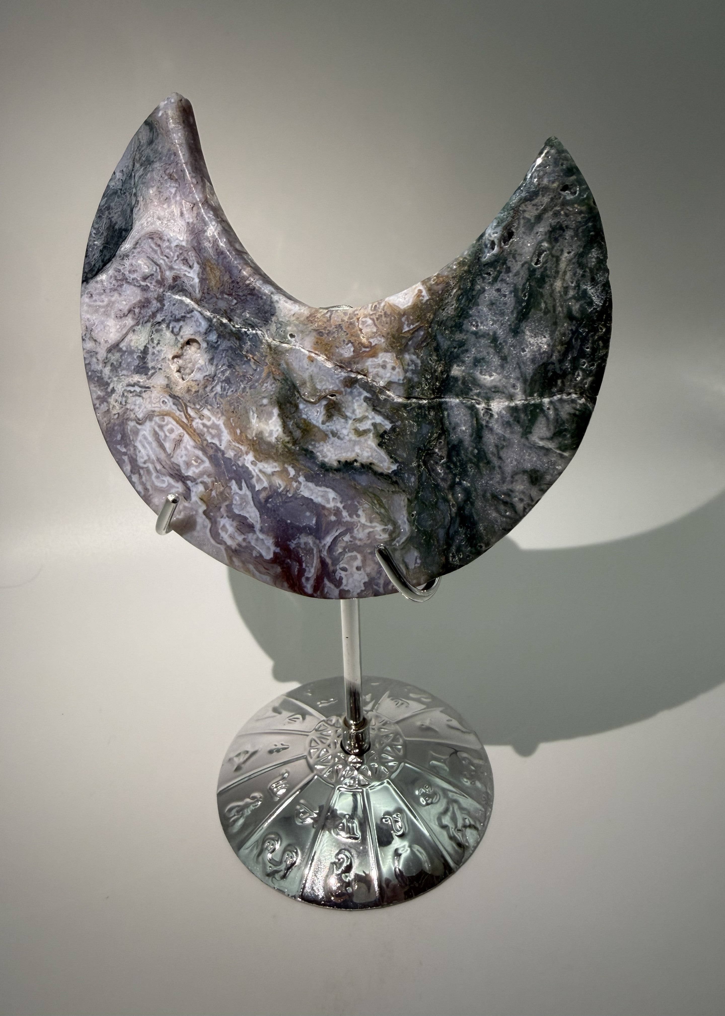 Moss Agate Moon (Druzy)