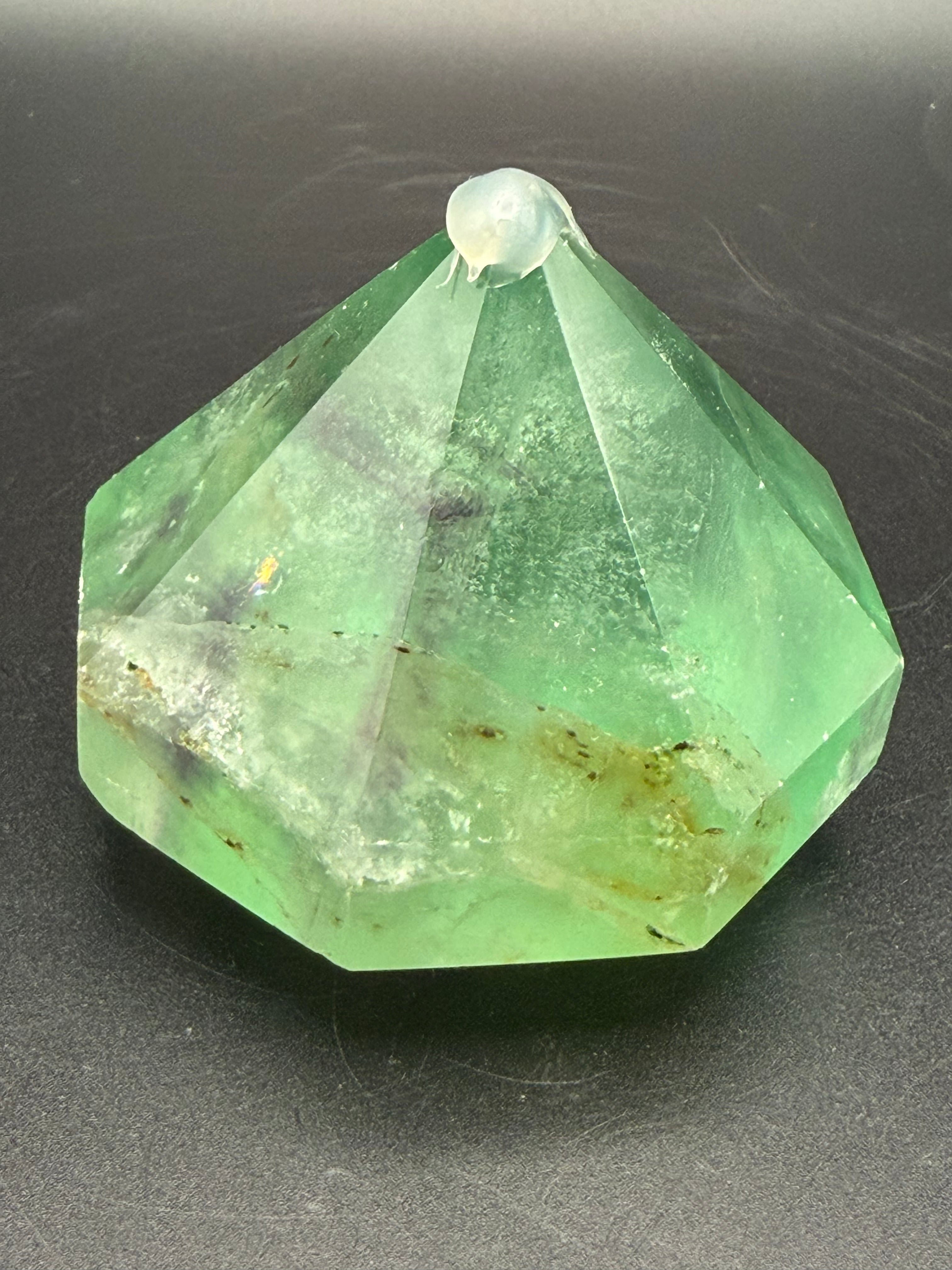 Green Fluorite Diamond Carving