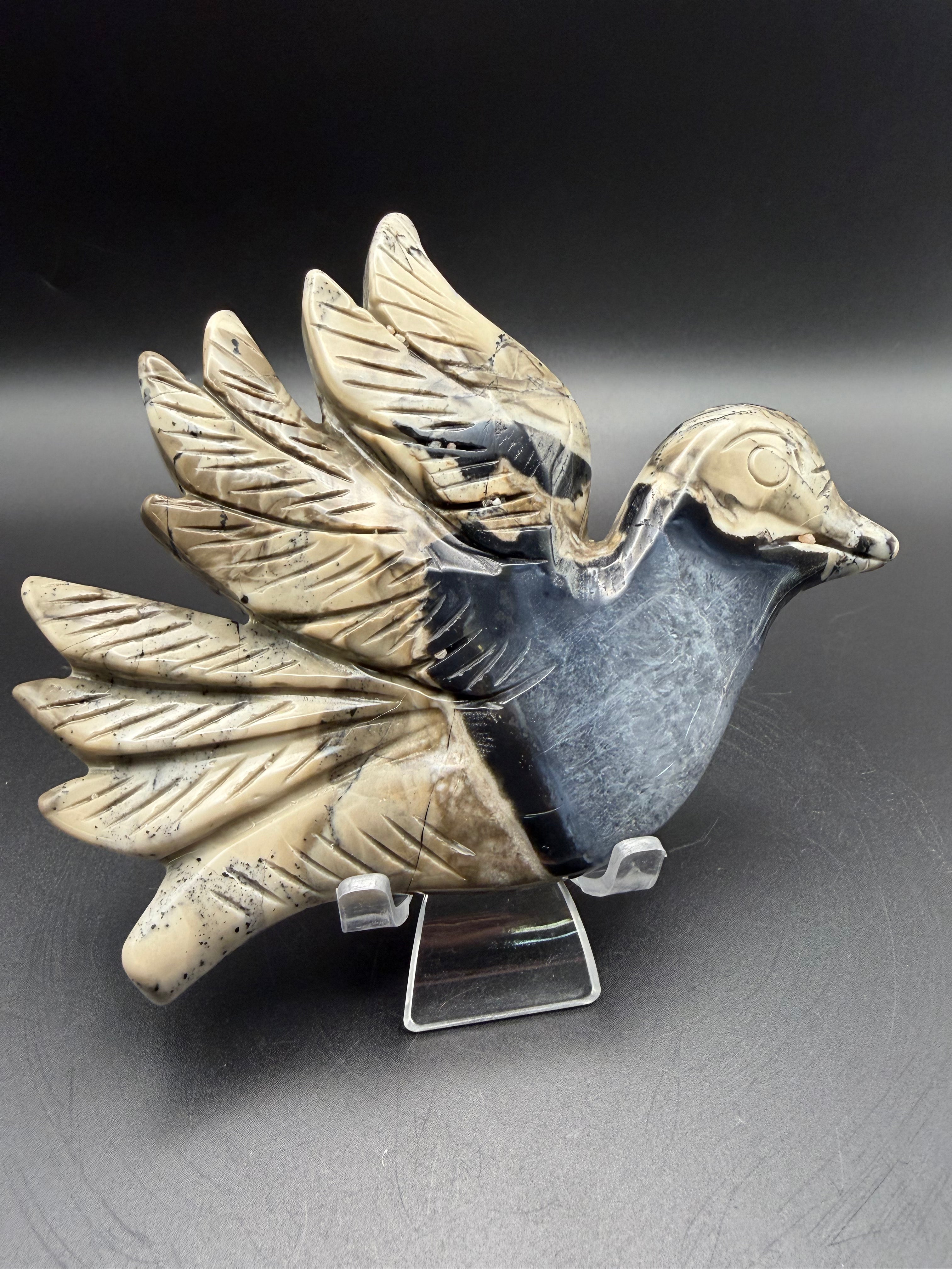 Volcano Agate Bird Carving