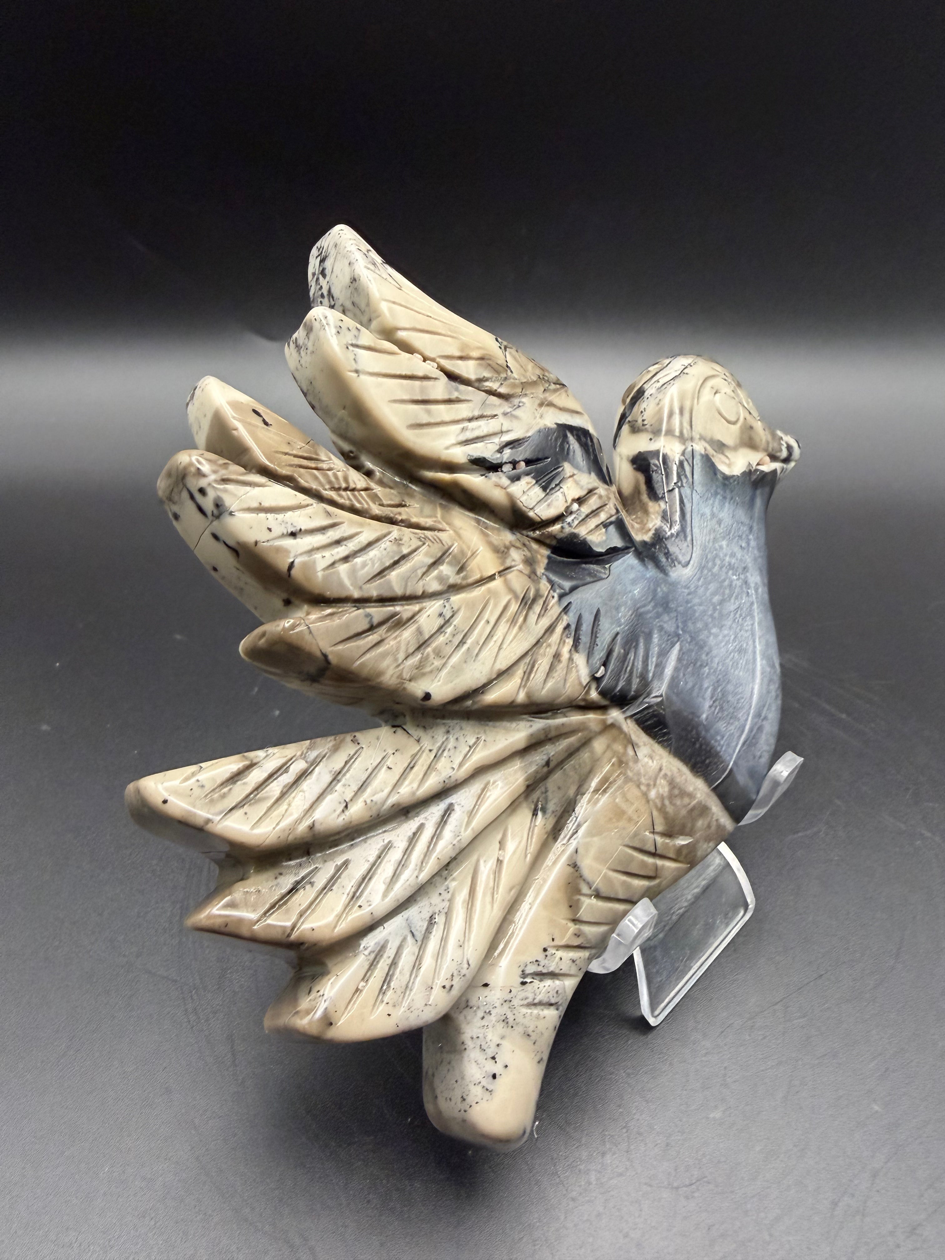 Volcano Agate Bird Carving
