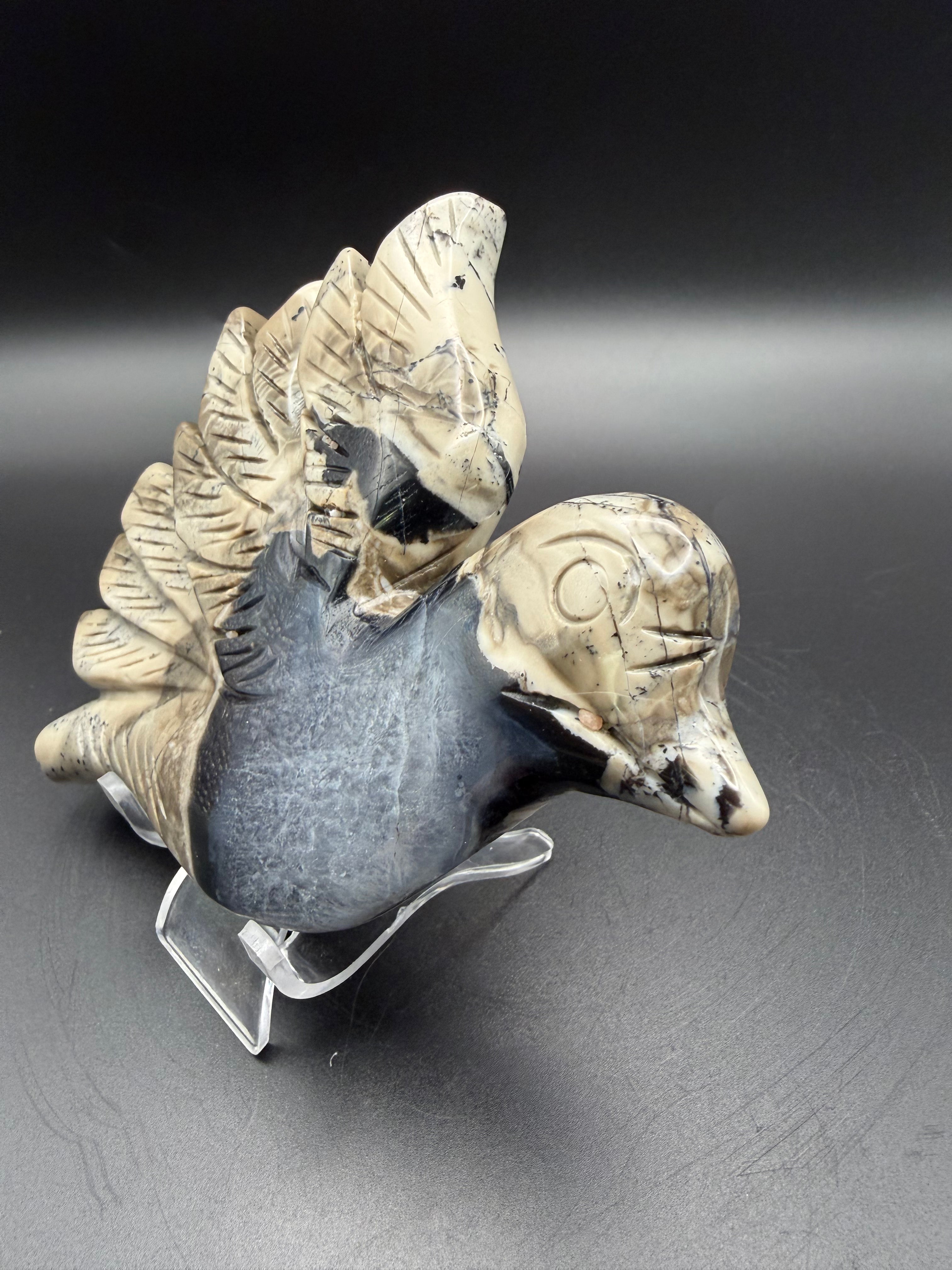 Volcano Agate Bird Carving