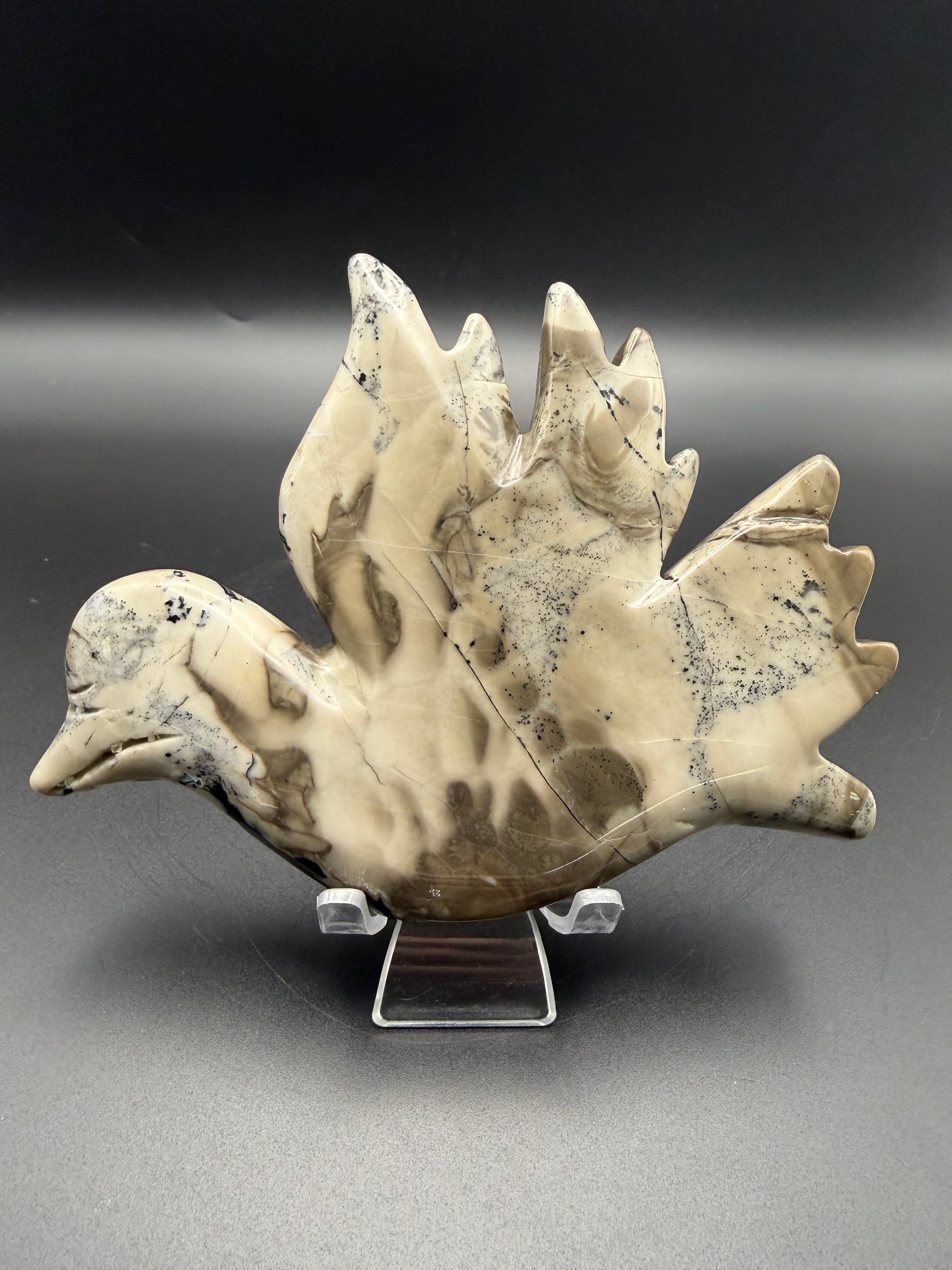 Volcano Agate Bird Carving