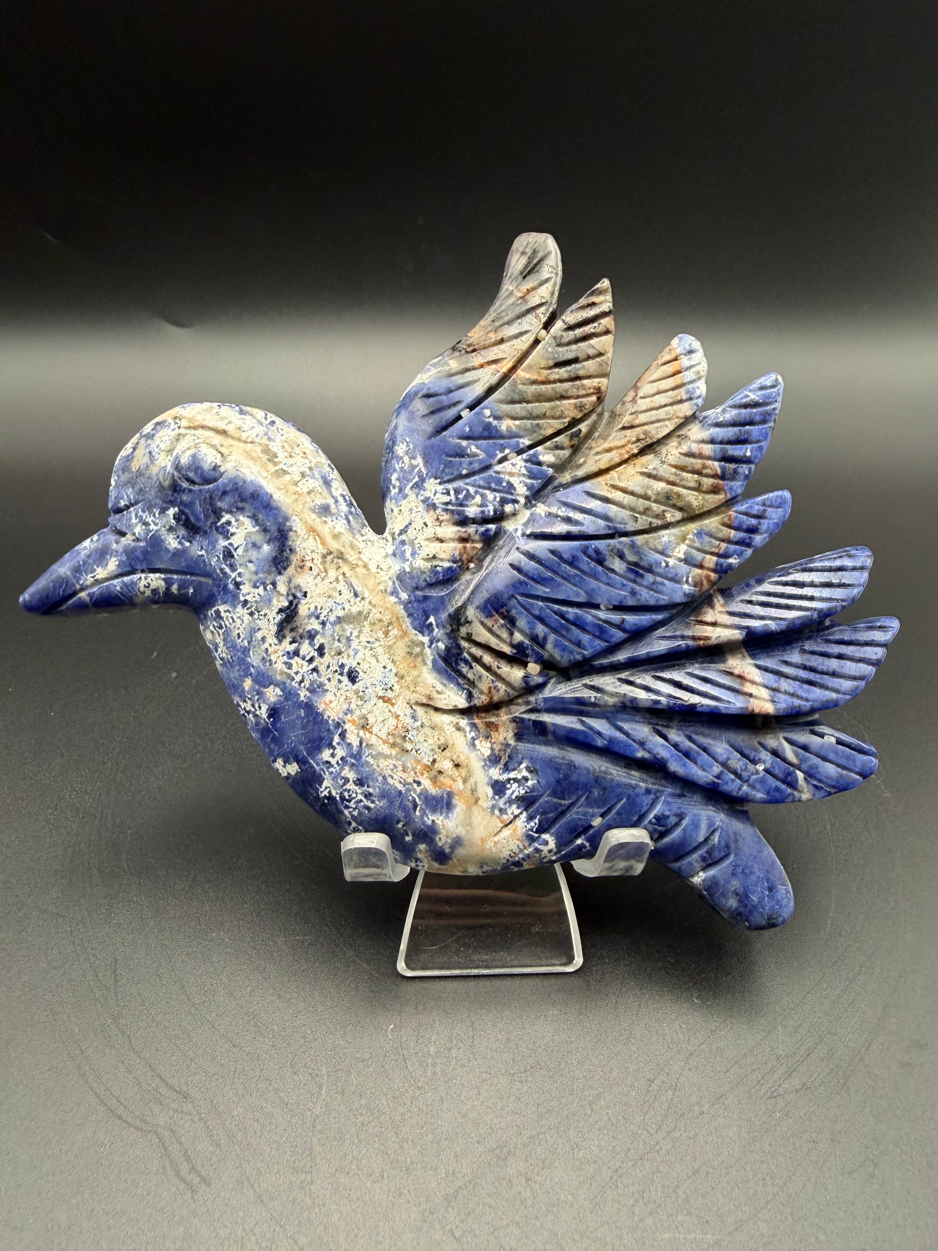 Sodalite Bird Carving