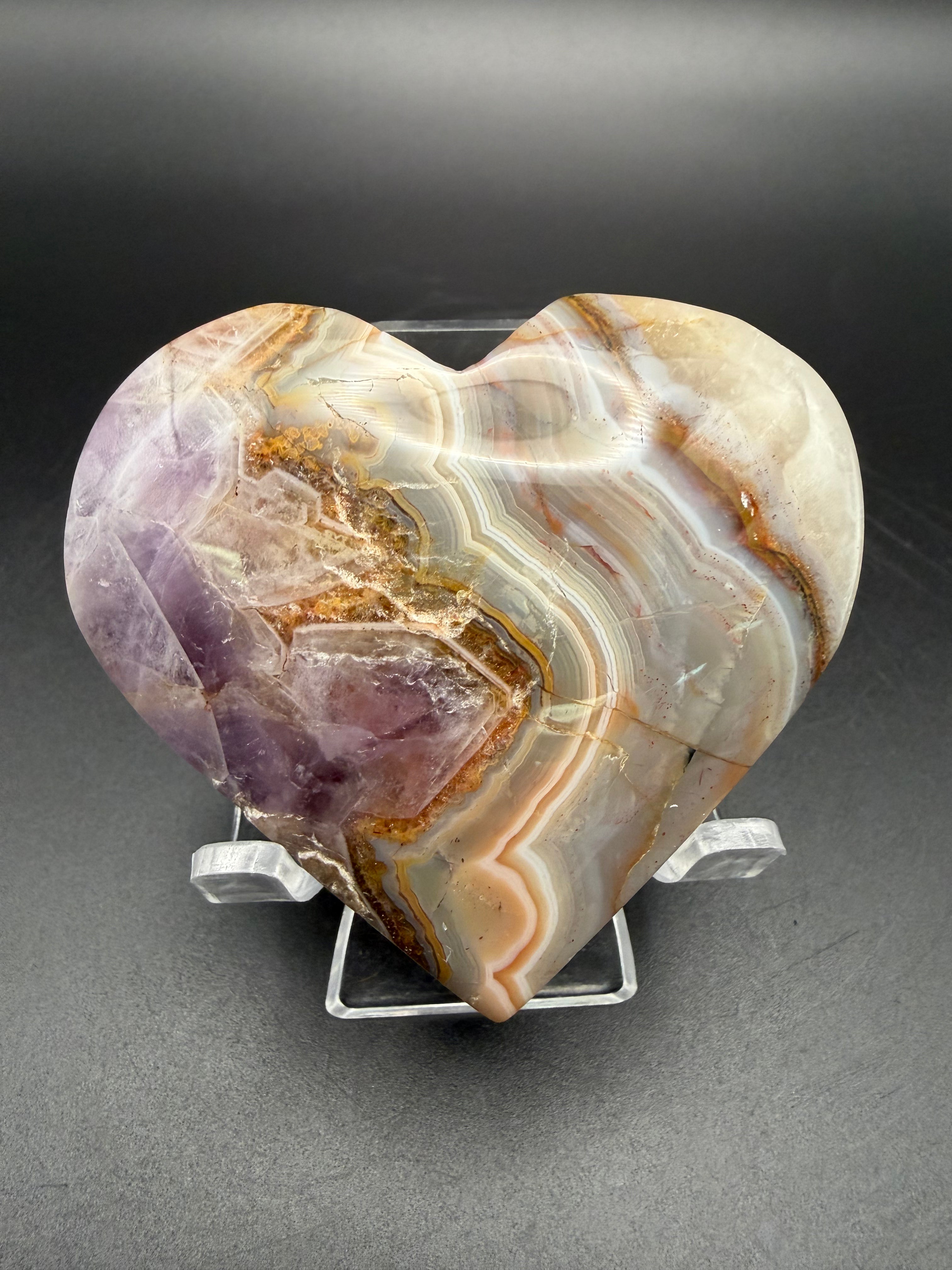 Amethyst Agate Heart