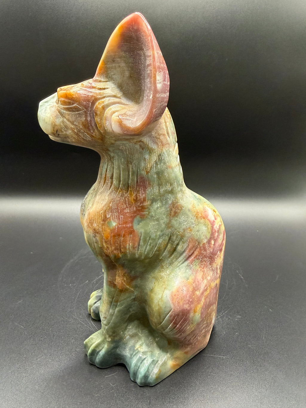 Ocean Jasper Sphynx Carving