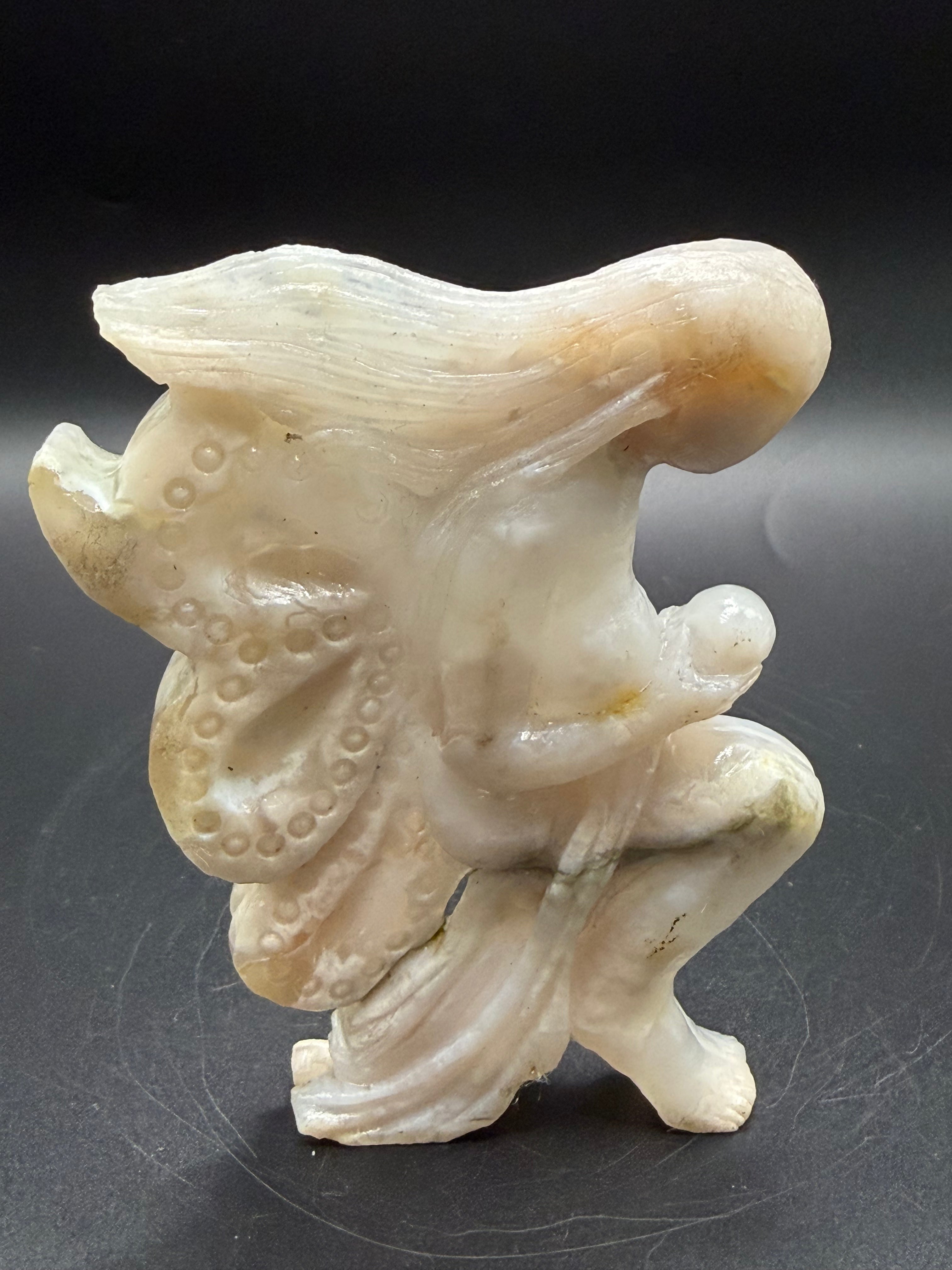 Flower Agate Angel Carving