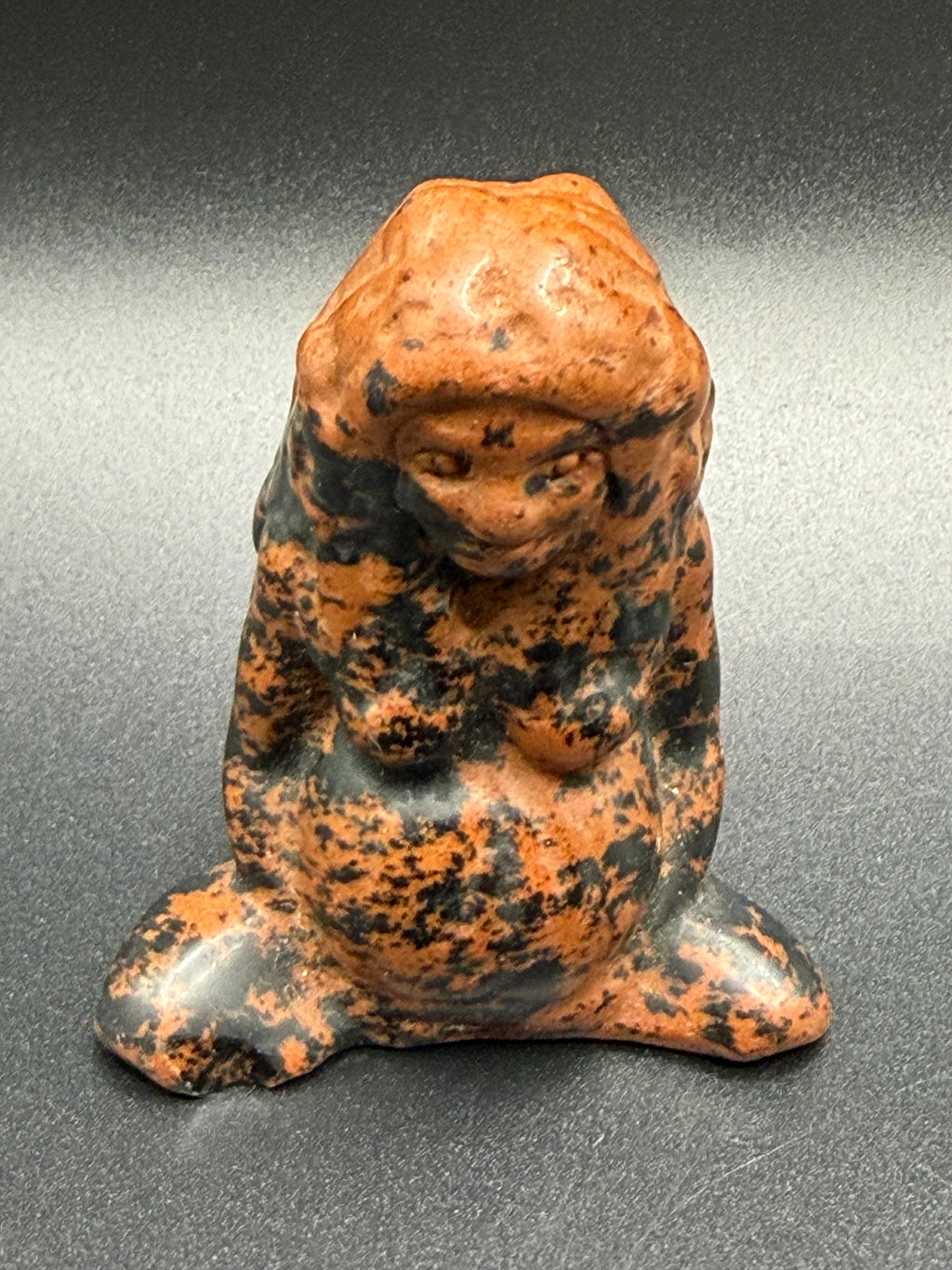 Mahogany Obsidian Mother Earth (Pregnant Goddess) Carving