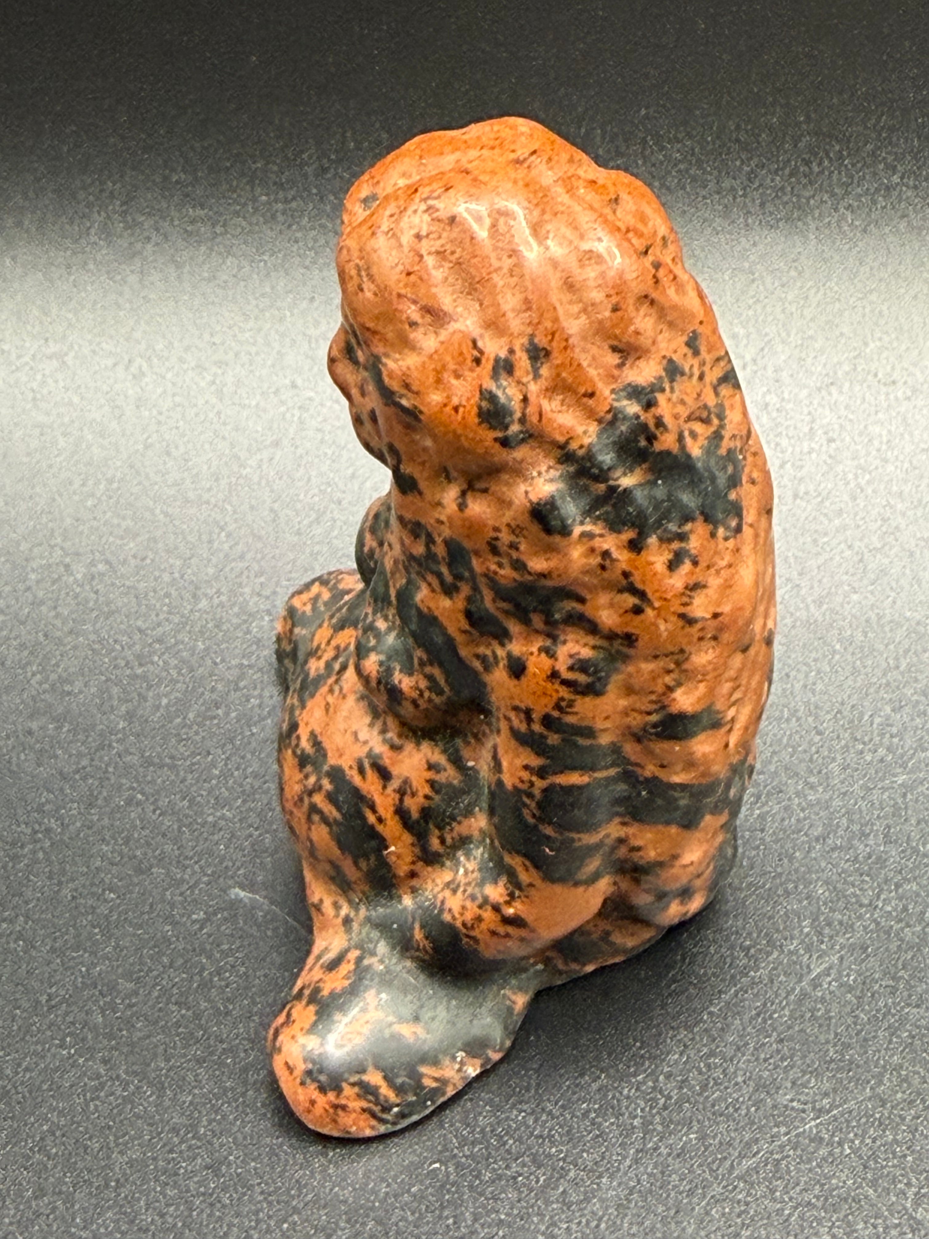 Mahogany Obsidian Mother Earth (Pregnant Goddess) Carving