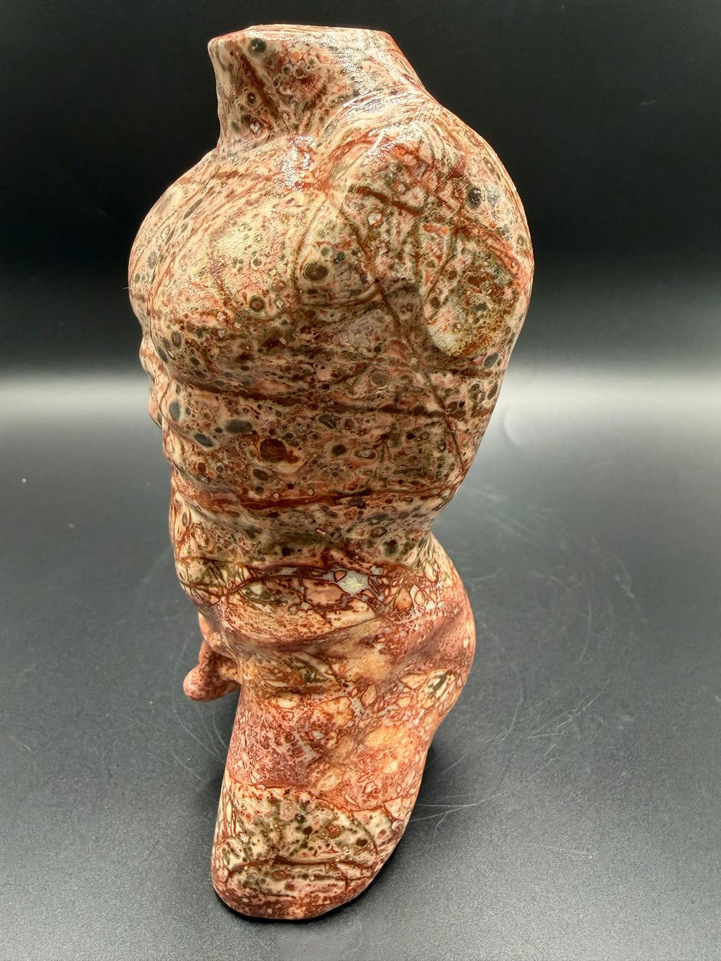 Leopard Skin Jasper Male Body Carving