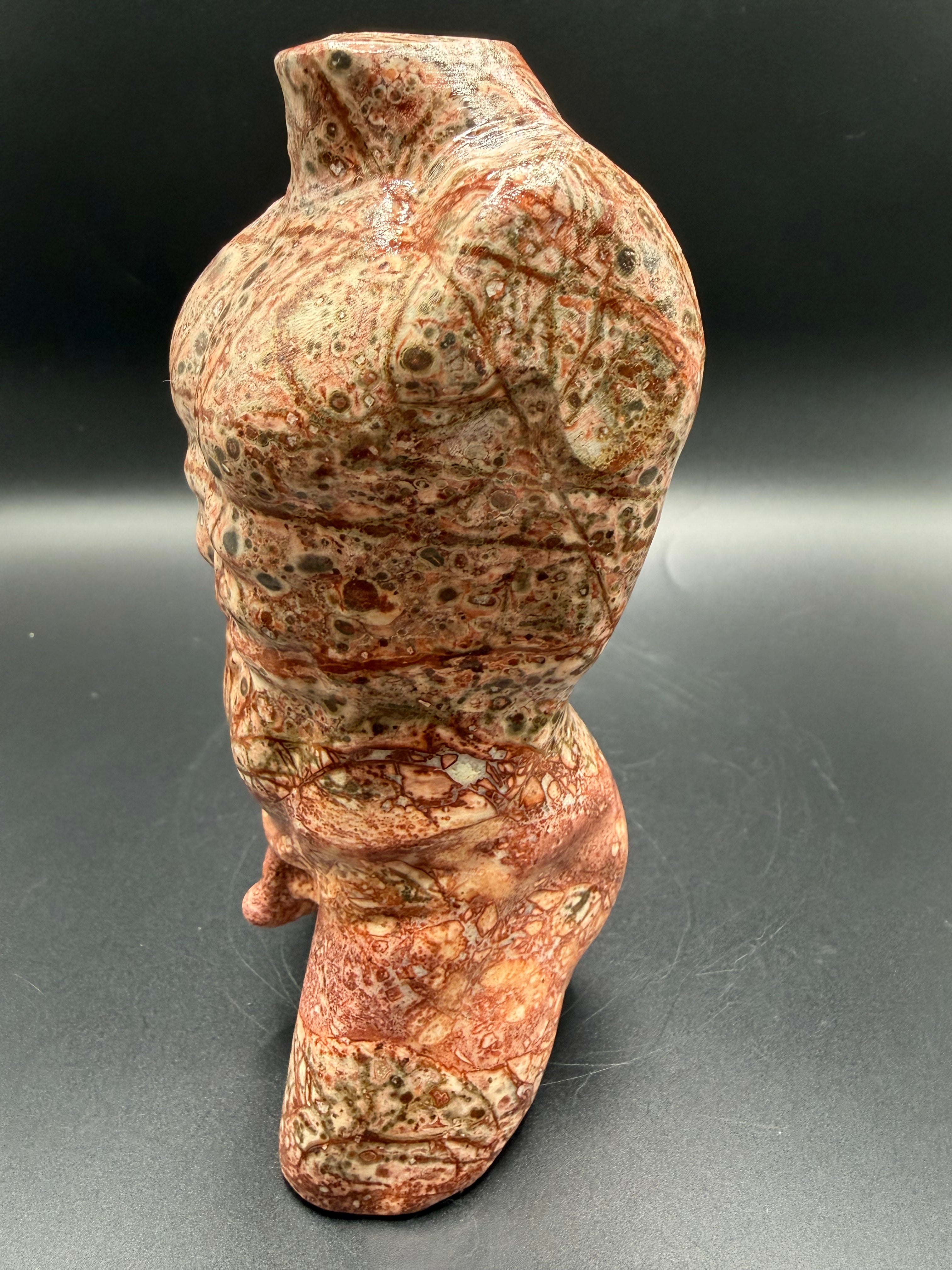 Leopard Skin Jasper Male Body Carving