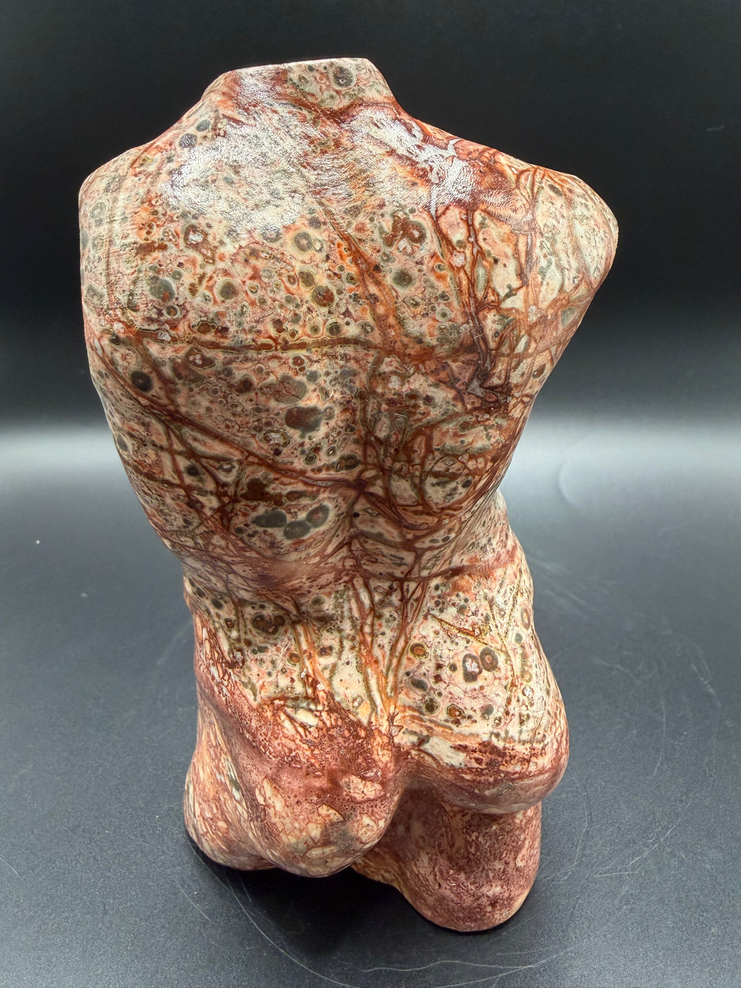 Leopard Skin Jasper Male Body Carving