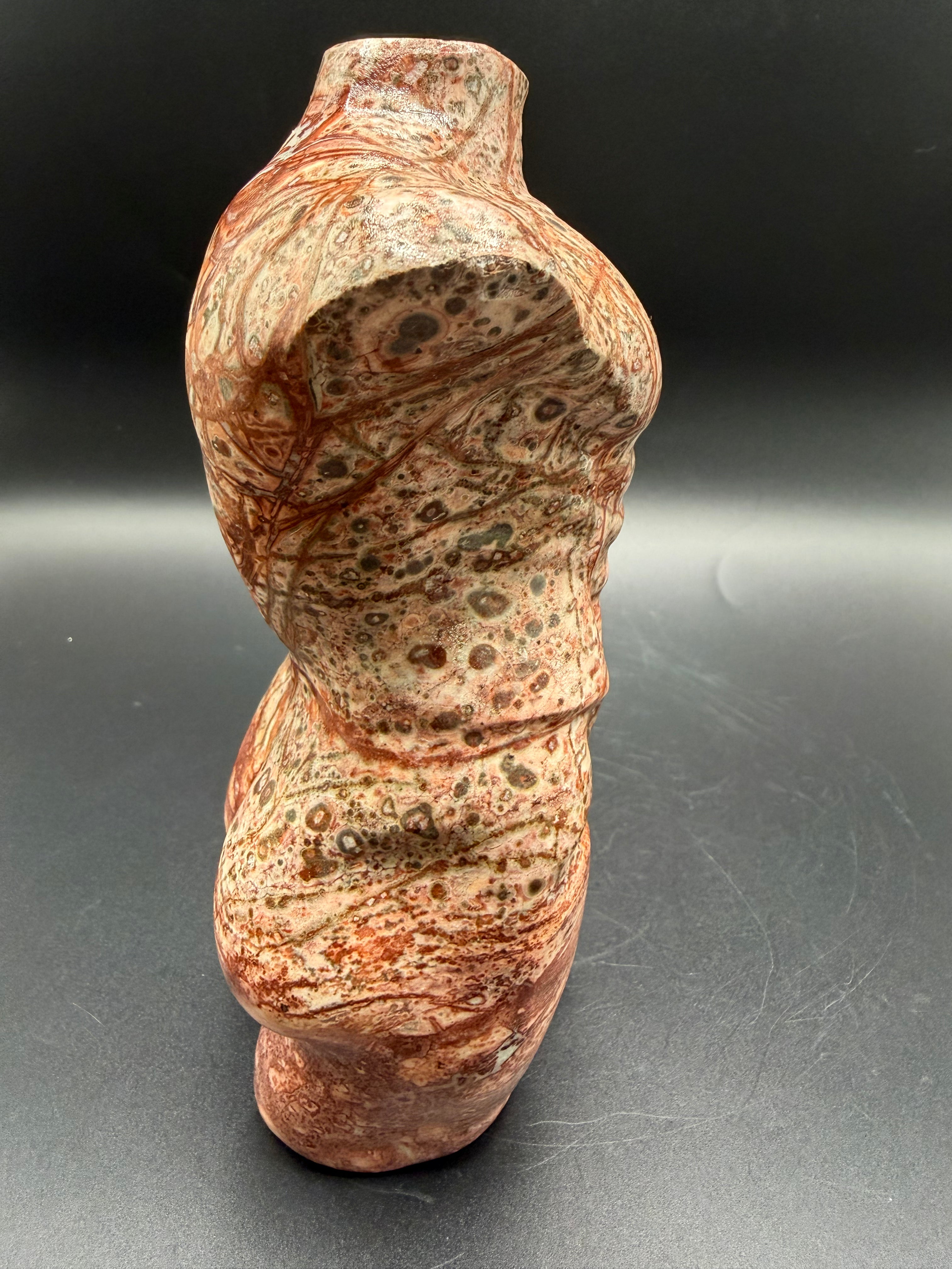 Leopard Skin Jasper Male Body Carving