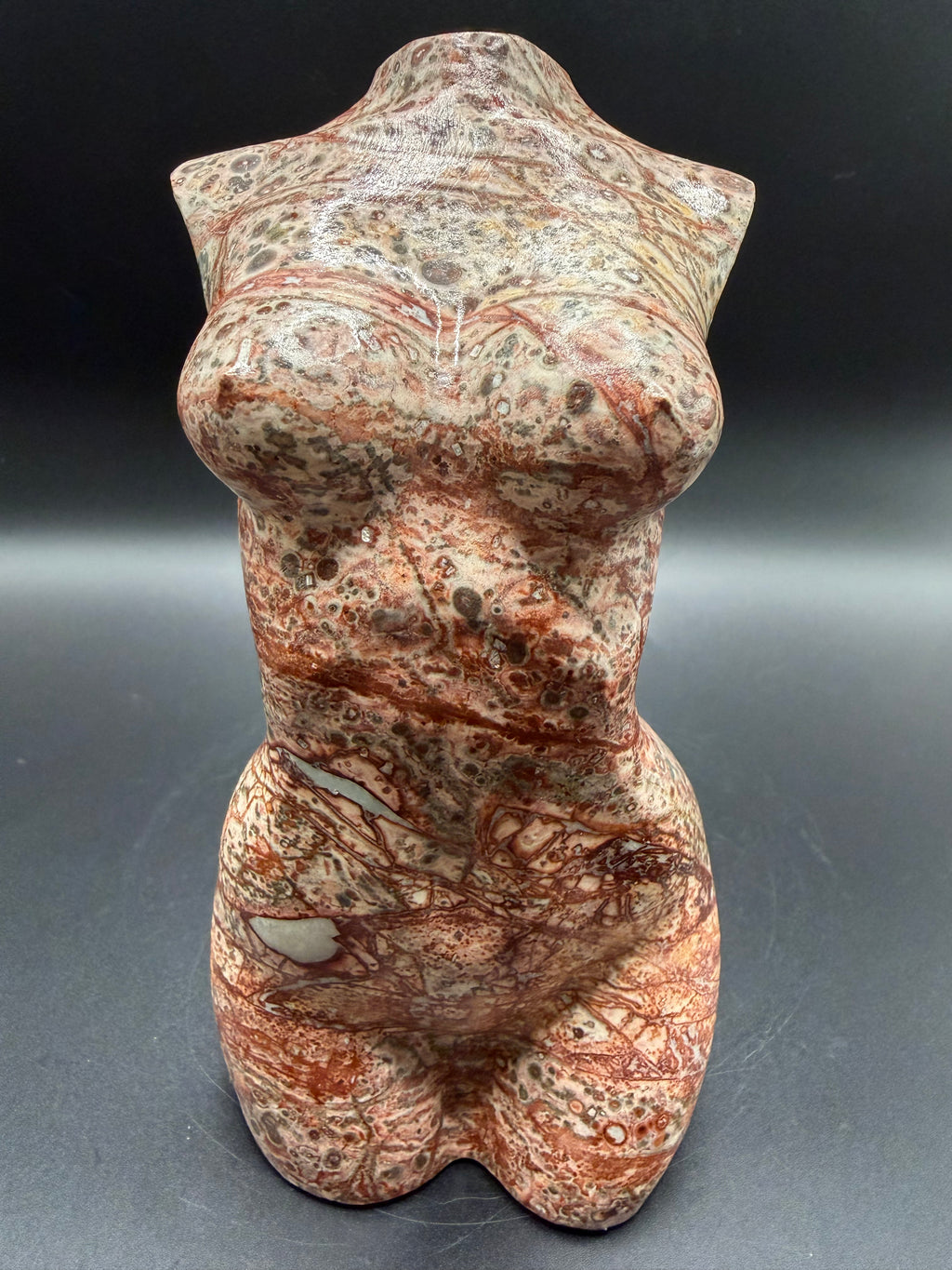 Leopard Skin Jasper Female Body Carving