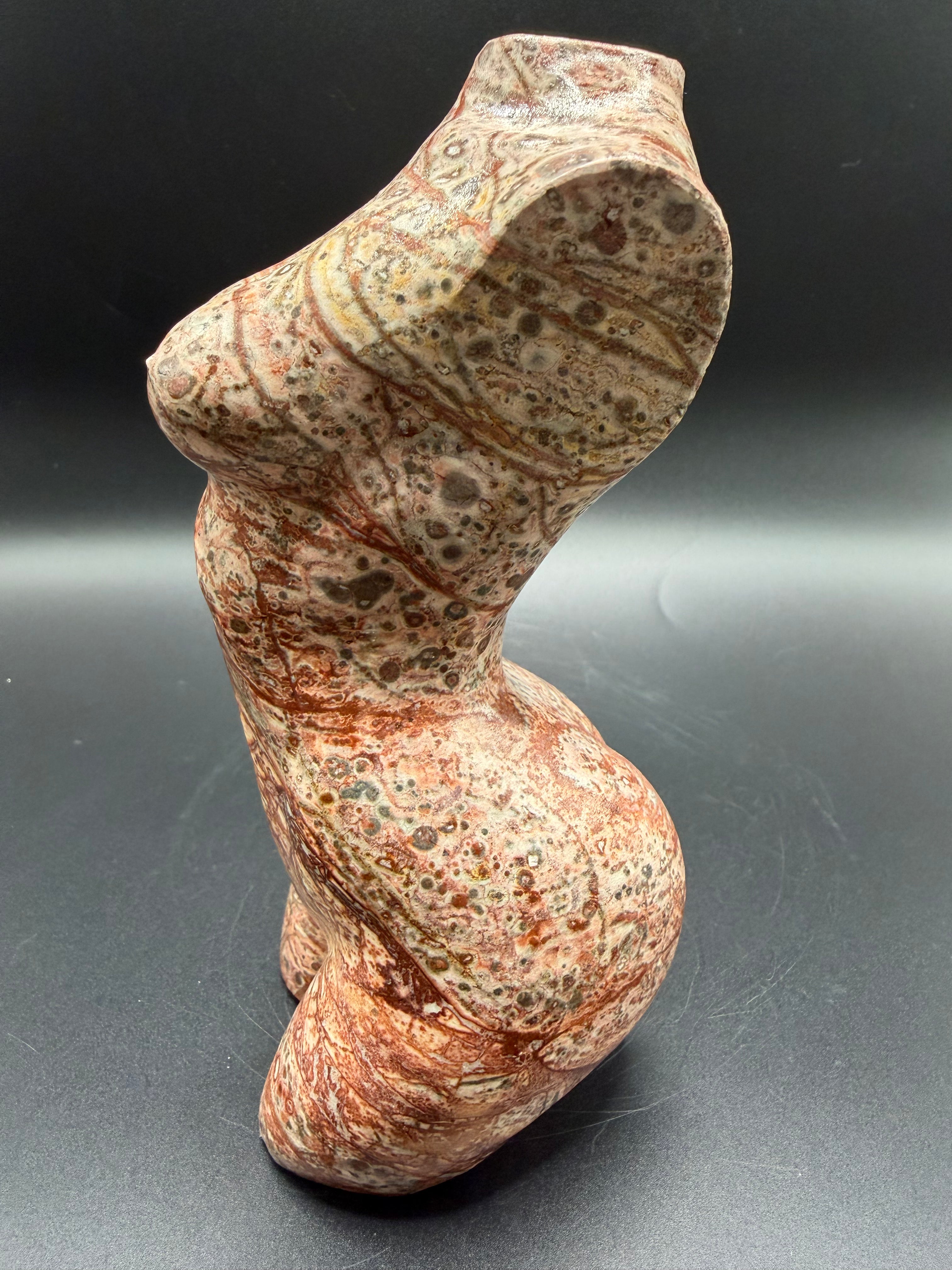 Leopard Skin Jasper Female Body Carving