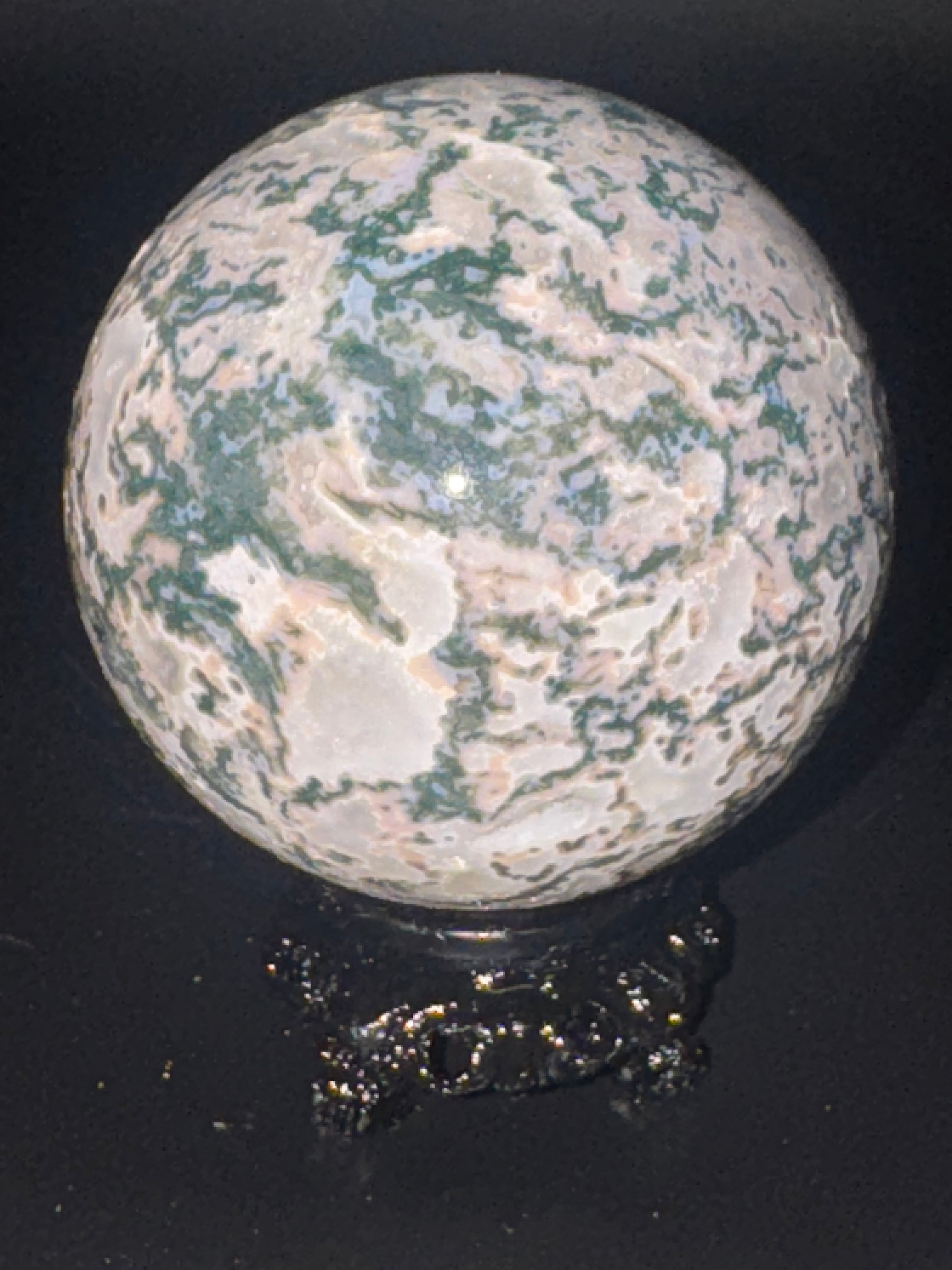 Druzy Moss Agate Sphere