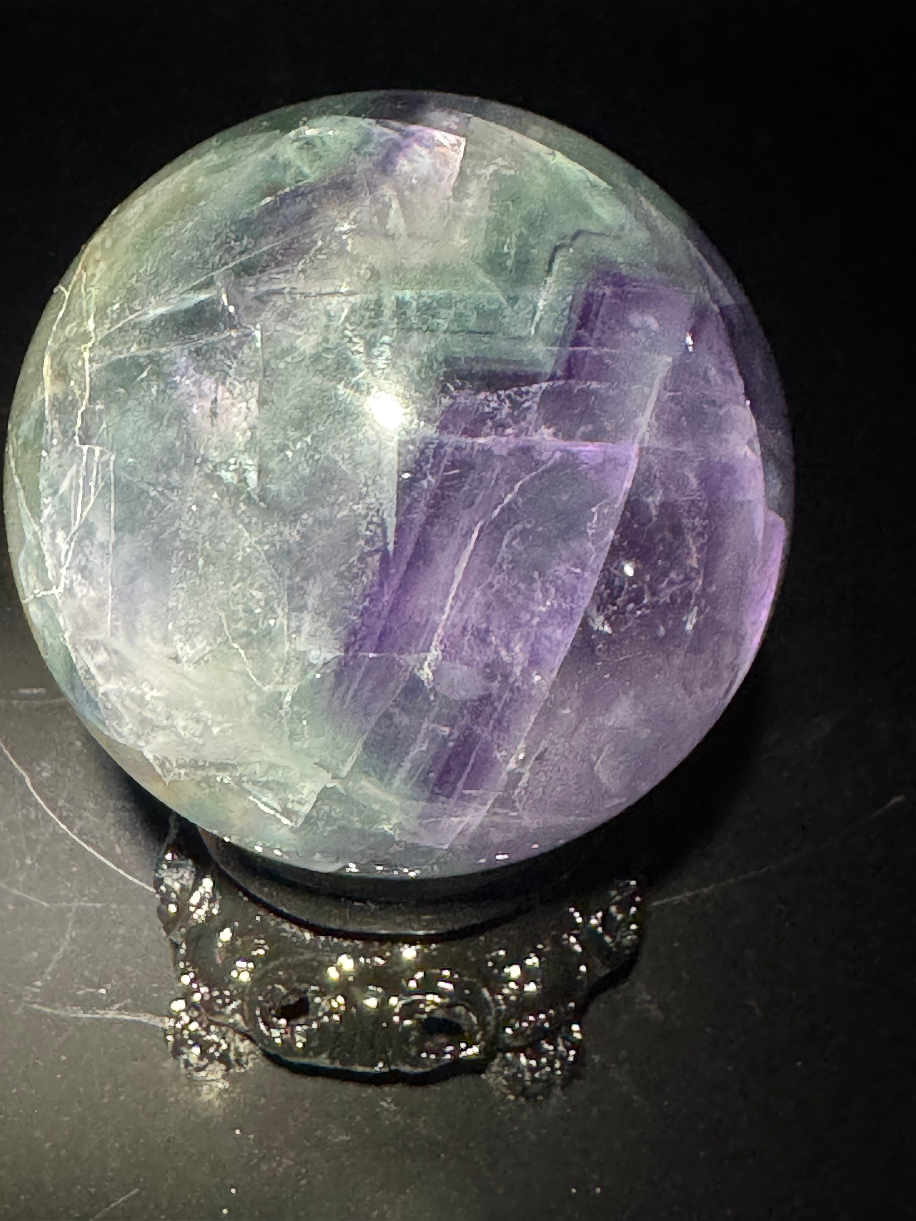 Banded Rainbow Flourite Sphere